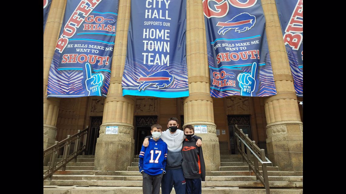 Bills banners displayed at Buffalo City Hall