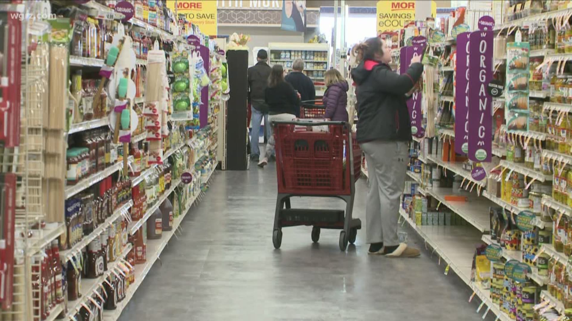 Local grocery stores, retail stores restocking shelves