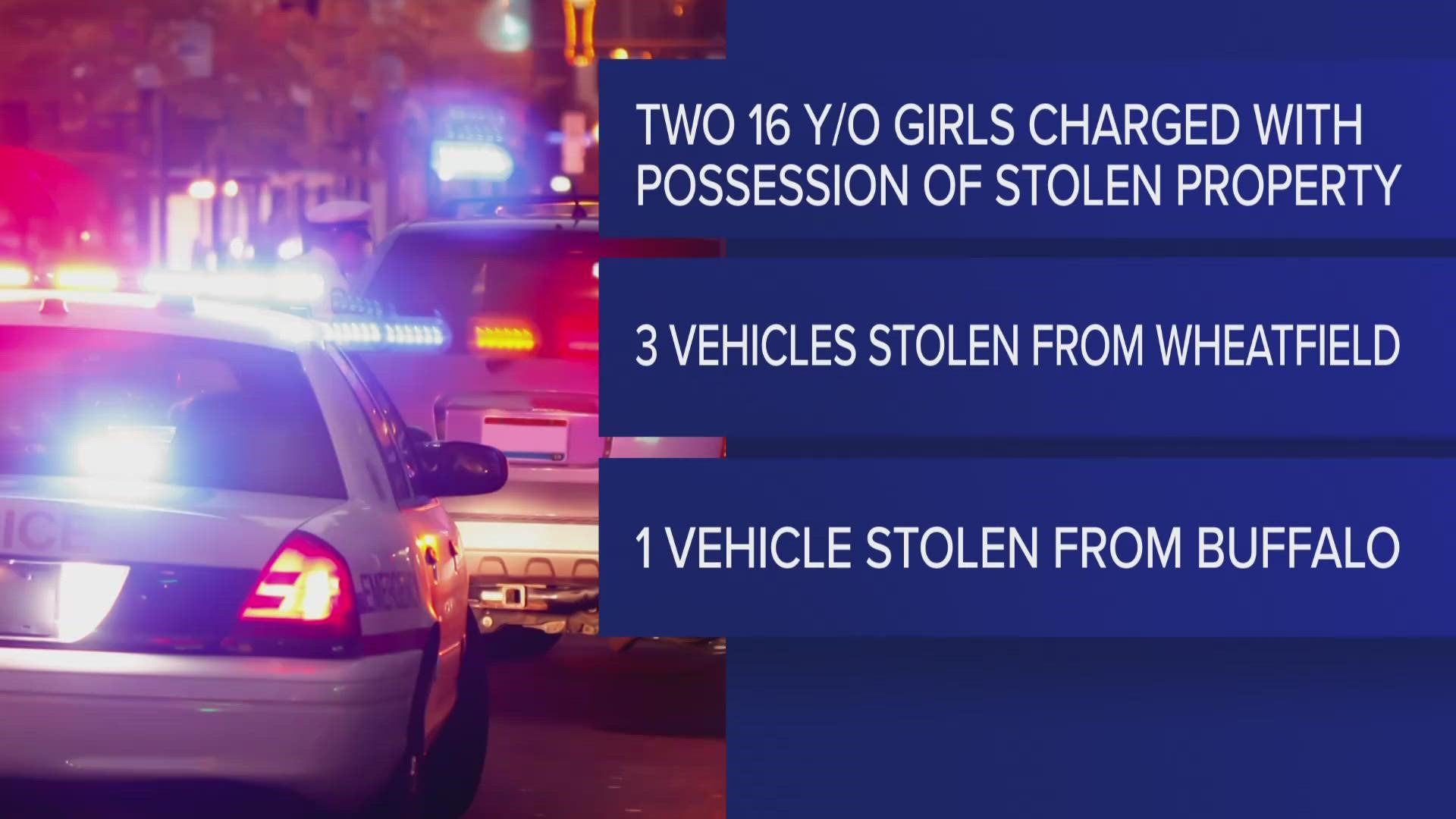 Two 16-year-old girls are facing felony charges after allegedly stealing multiple vehicles.