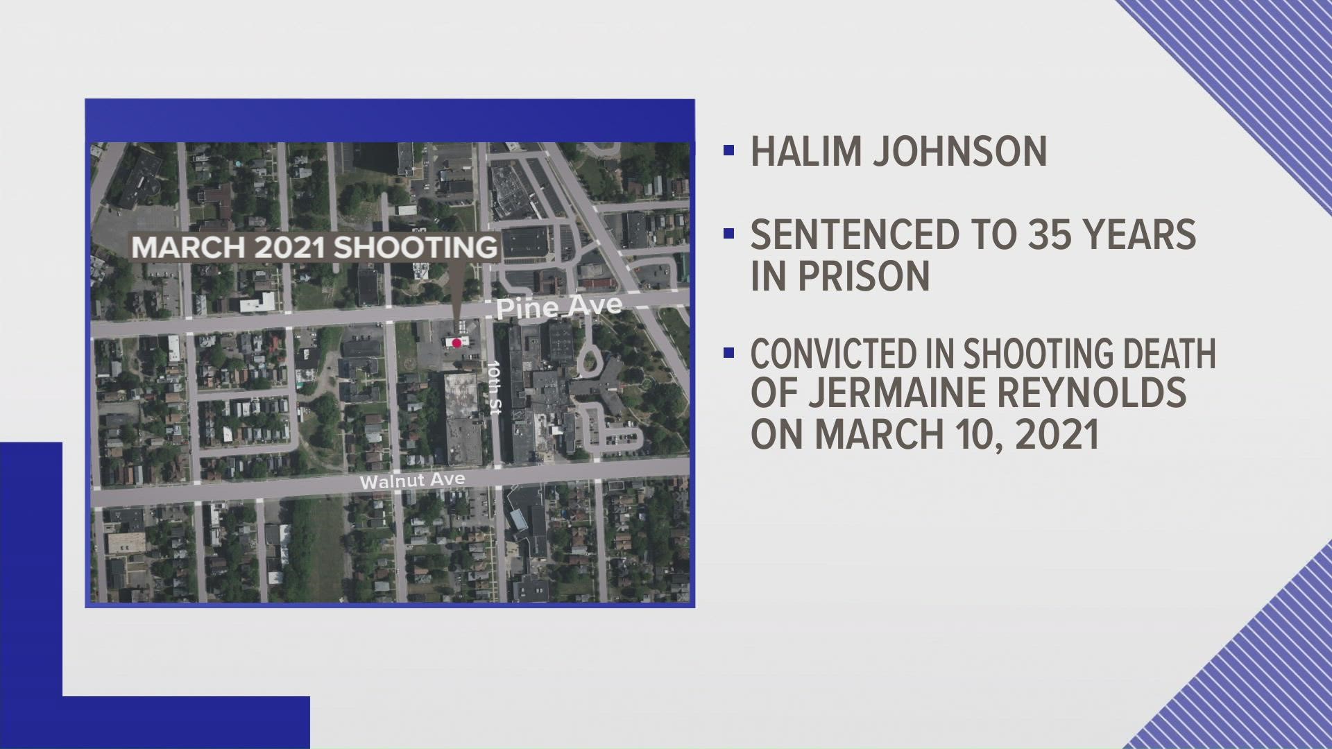 Halim Johnson had been convicted for manslaughter and a weapons charge in the death of Jermaine Reynolds.