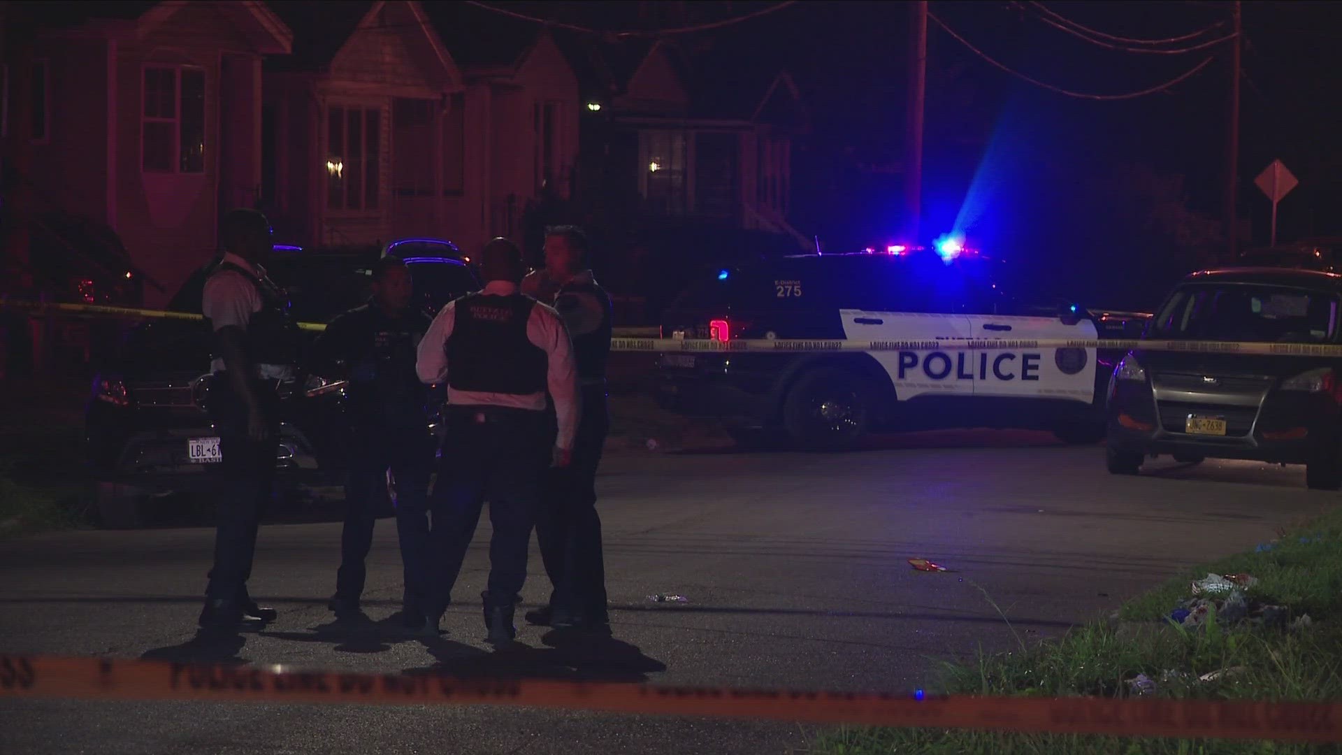 Buffalo police say a male was struck by gunfire while at some type of party or gathering.