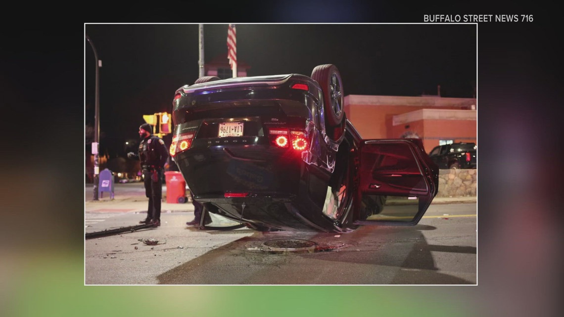 Man taken to ECMC after rollover crash in Buffalo | wgrz.com