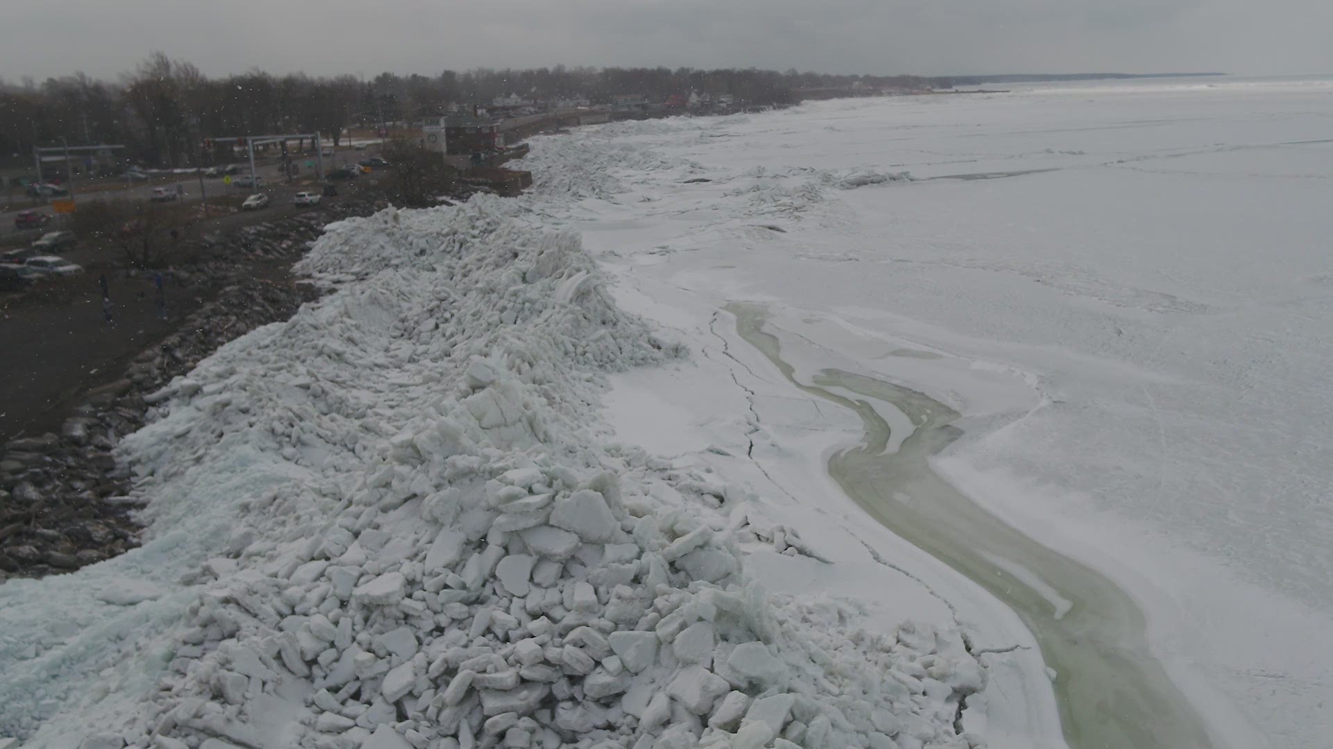 A look at ice at Hoak’s, Hoover Beach and Hamburg Beach from the Western New York wind storm on Sunday, February 24, 2019.