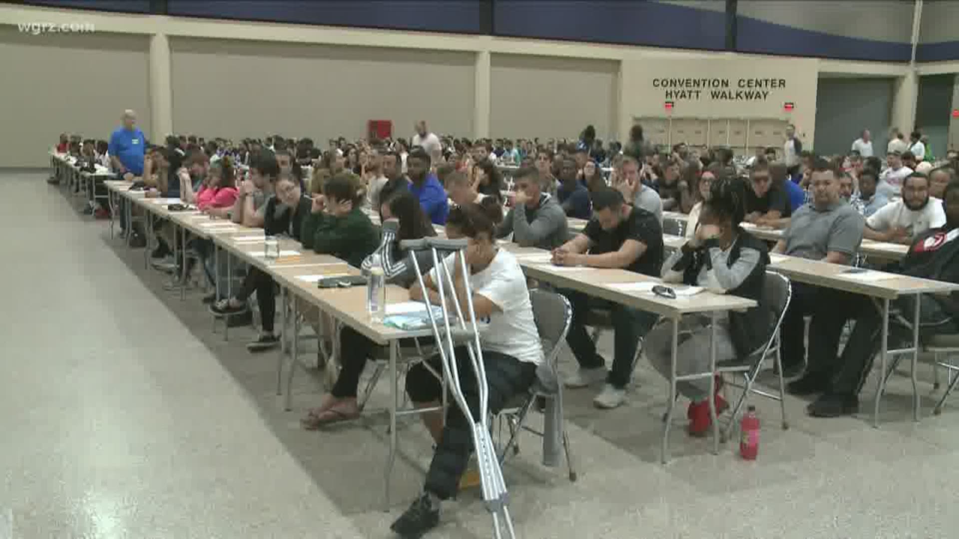 Buffalo Police say this is one of the largest turnouts they have seen in years for the exam, which is one of the the first steps to become an officer.