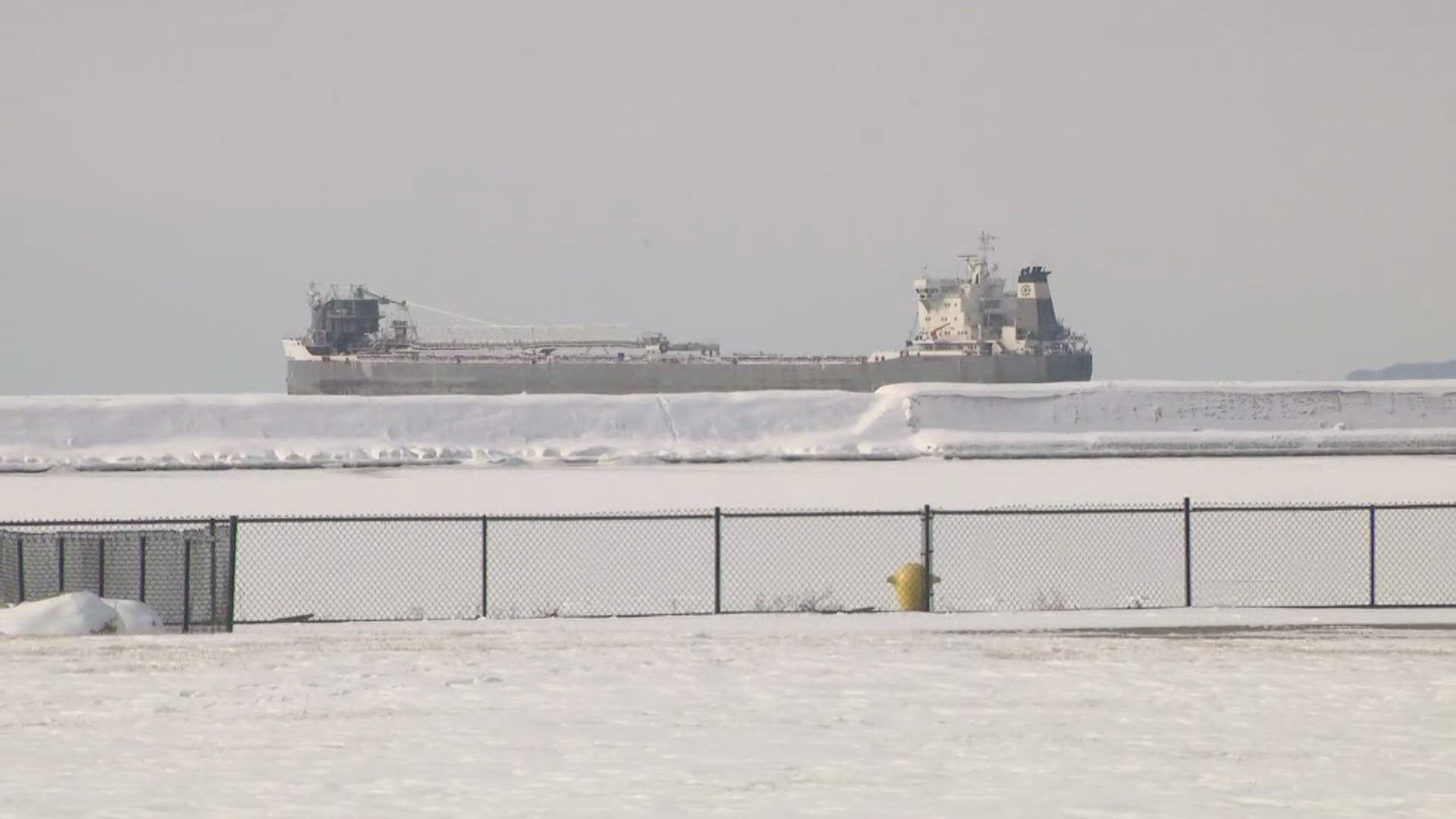 A vessel is stuck in Lake Erie 1/23/25