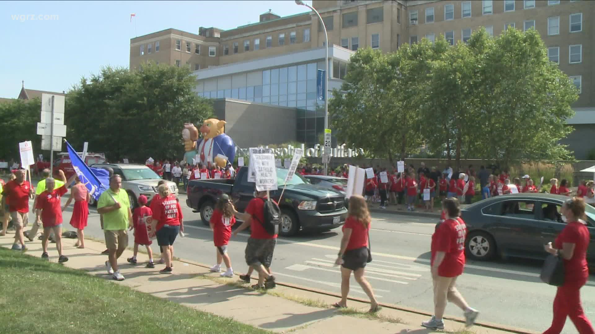 Workers held an information picket Wednesday afternoon, contending the hospital system is not negotiating in good faith.