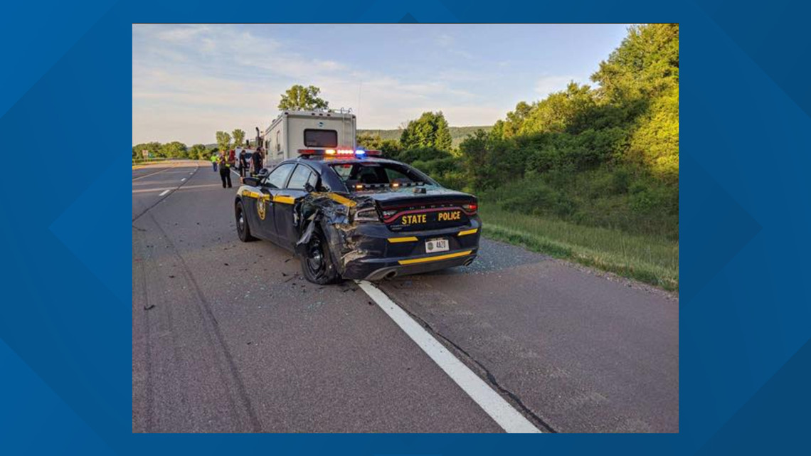 State Trooper Injured After Patrol Car Hit By Tractor Trailer | Wgrz.com