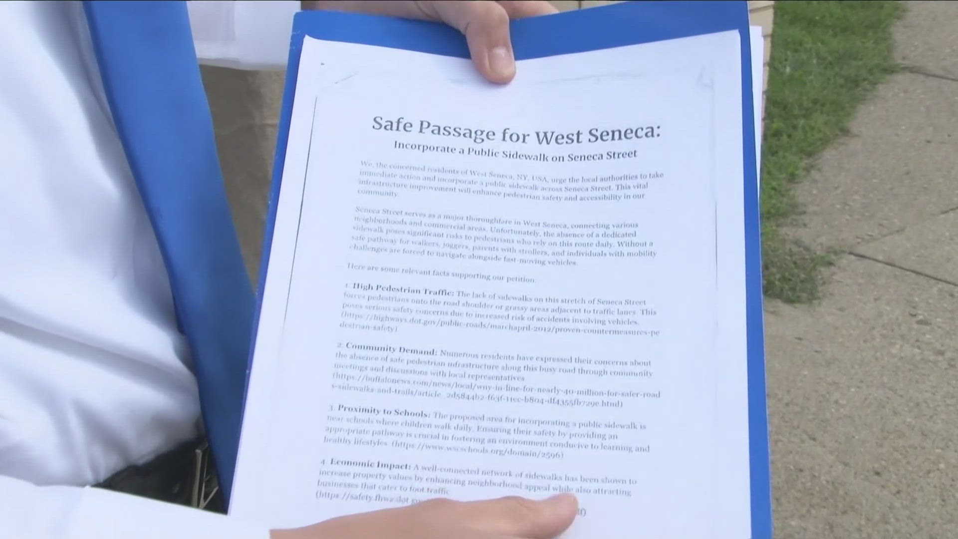 Richie Schack, a senior at West Seneca West collected over 400-signatures asking lawmakers to do something to make the area safer for students