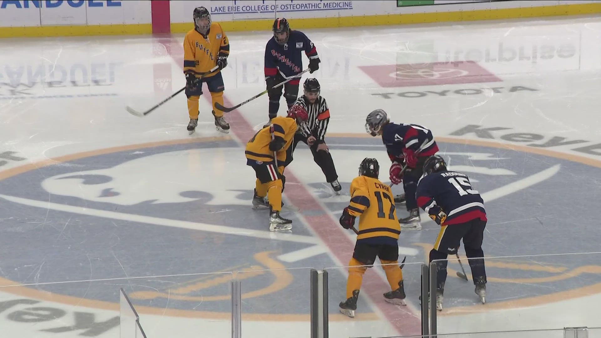 Players from Rochester and Buffalo participate in three all-star games at the Key Bank Center.
