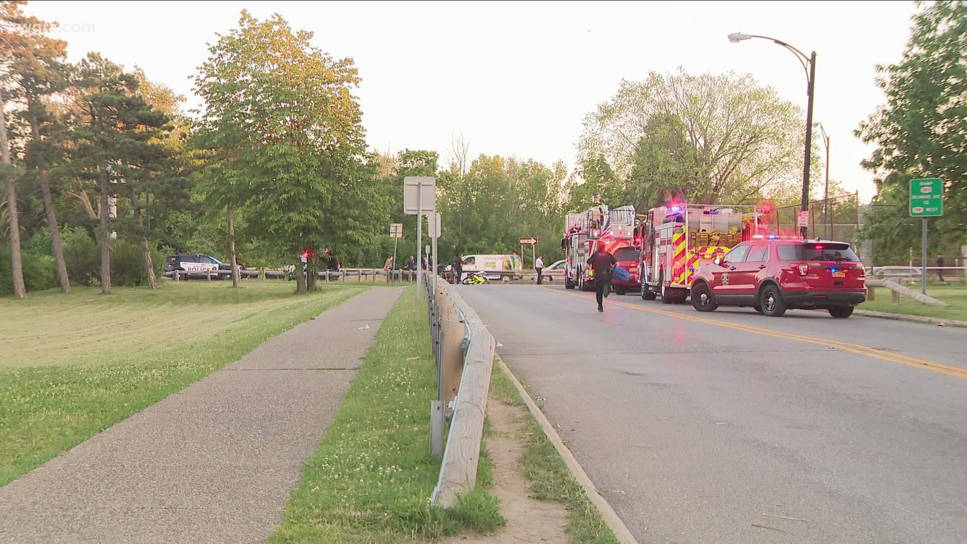 The shooting happened on the 198 westbound, near the Delaware Avenue exit.