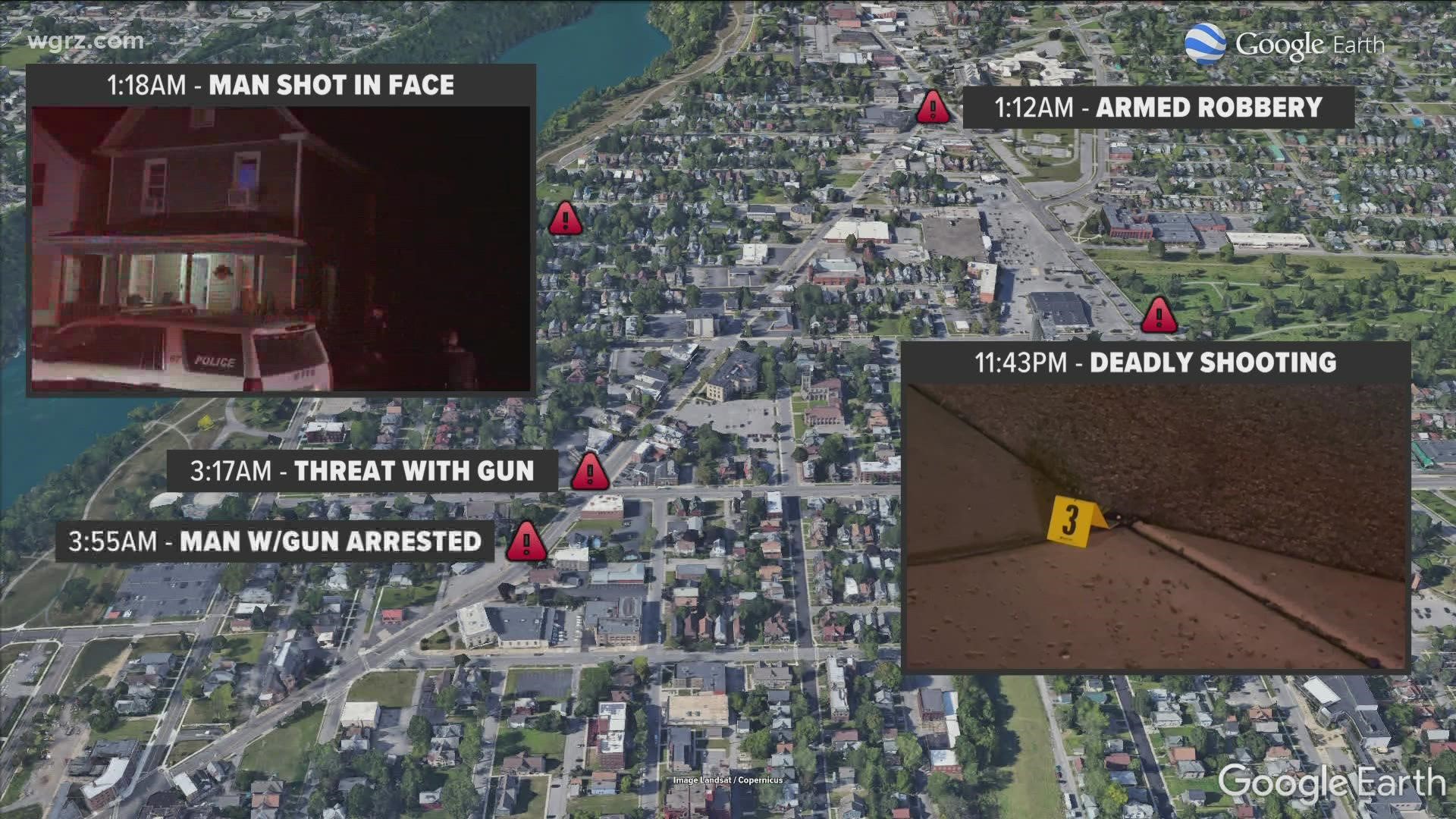 Police are investigating a number of incidents that happened overnight.