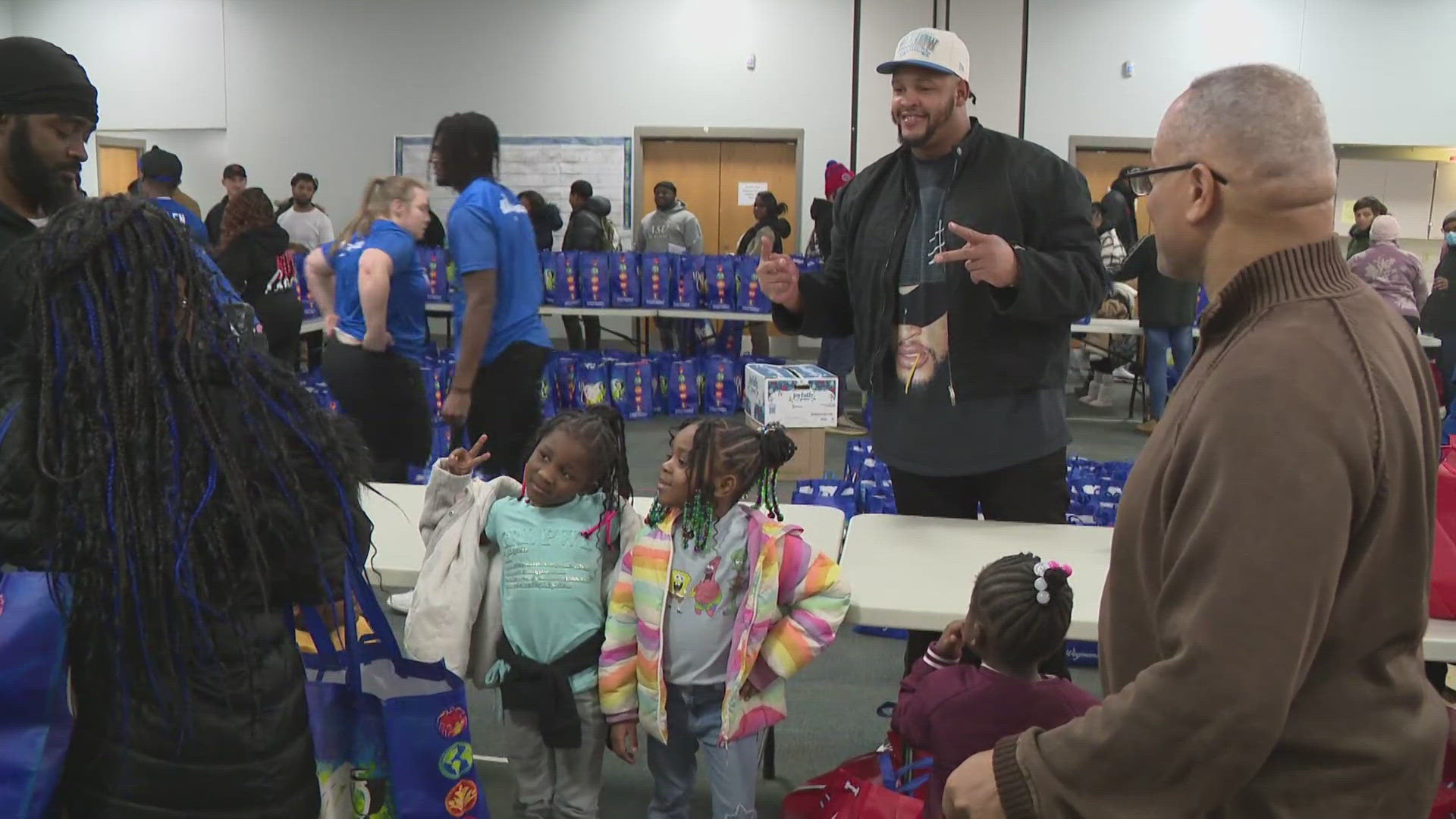 The Bills player, Dion's Dreamers foundation, Wegmans, Buffalo Bills Foundation, and the Buffalo Peacemakers are distributing holiday food boxes to 200 families. 