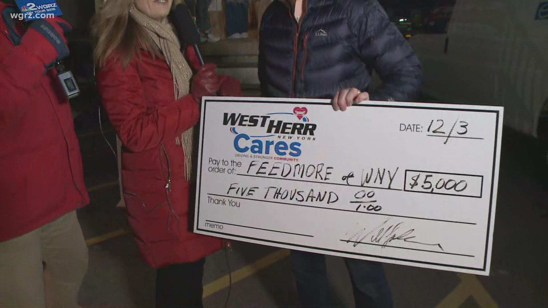 West Herr Donates $5000.00 to Food 2 Families