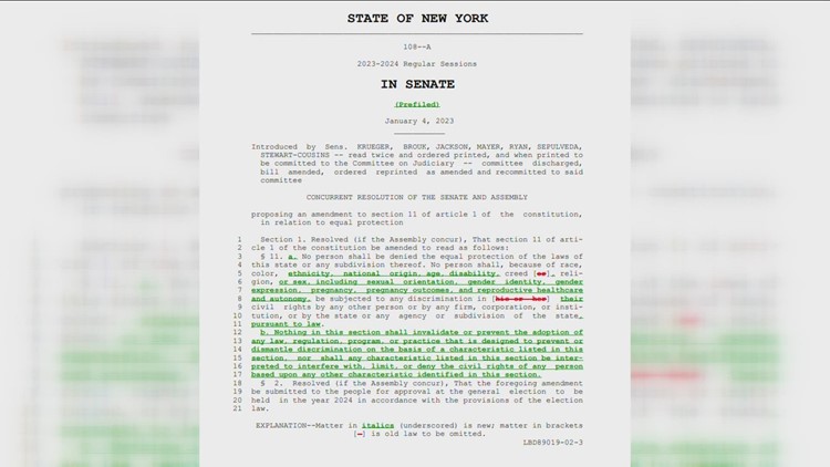 New York State's proposed Equal Rights Amendment stirs debate