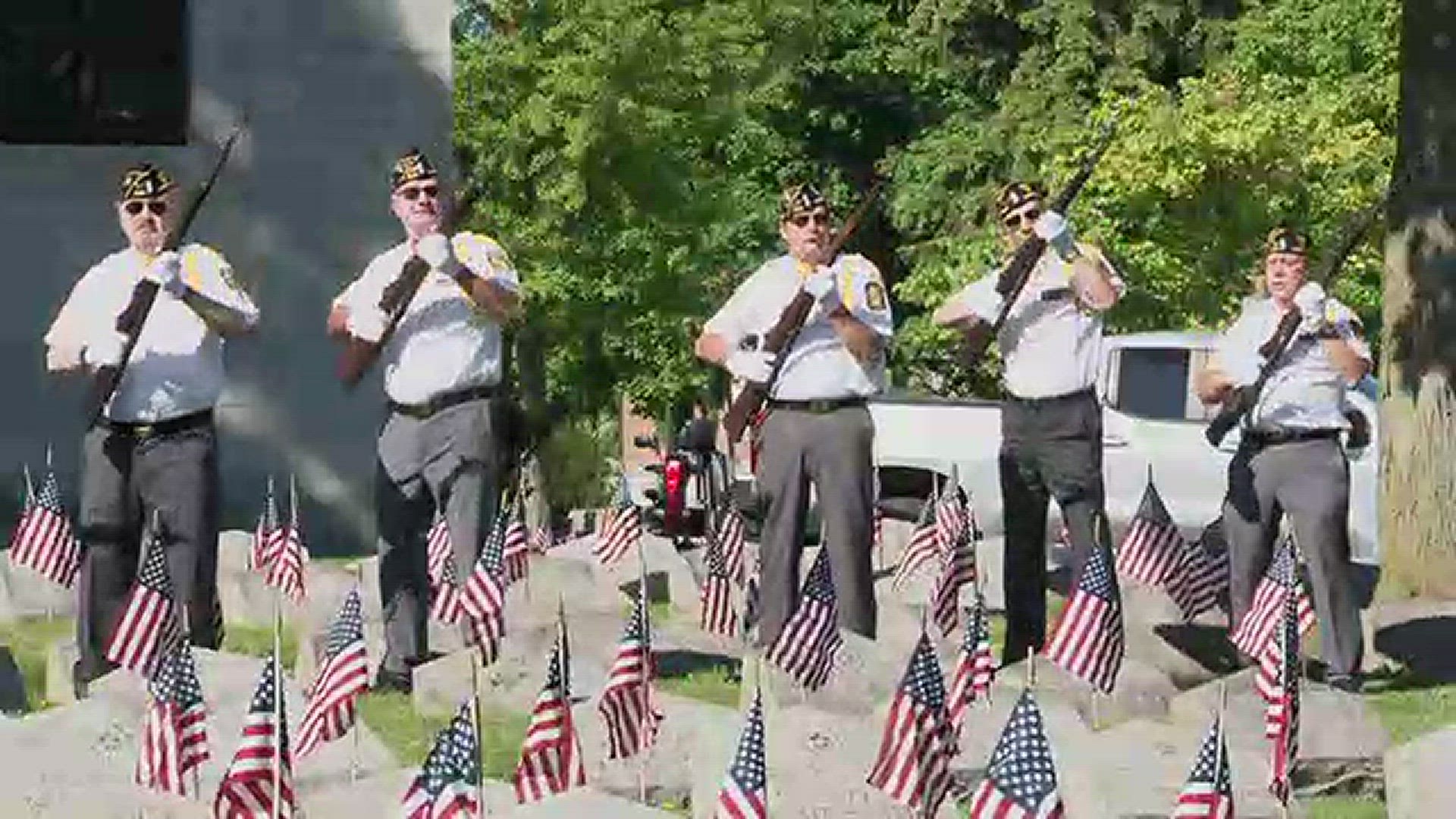 Taps is played at the Memorial Day service held at Forest Lawn Cemetery in Buffalo, NY