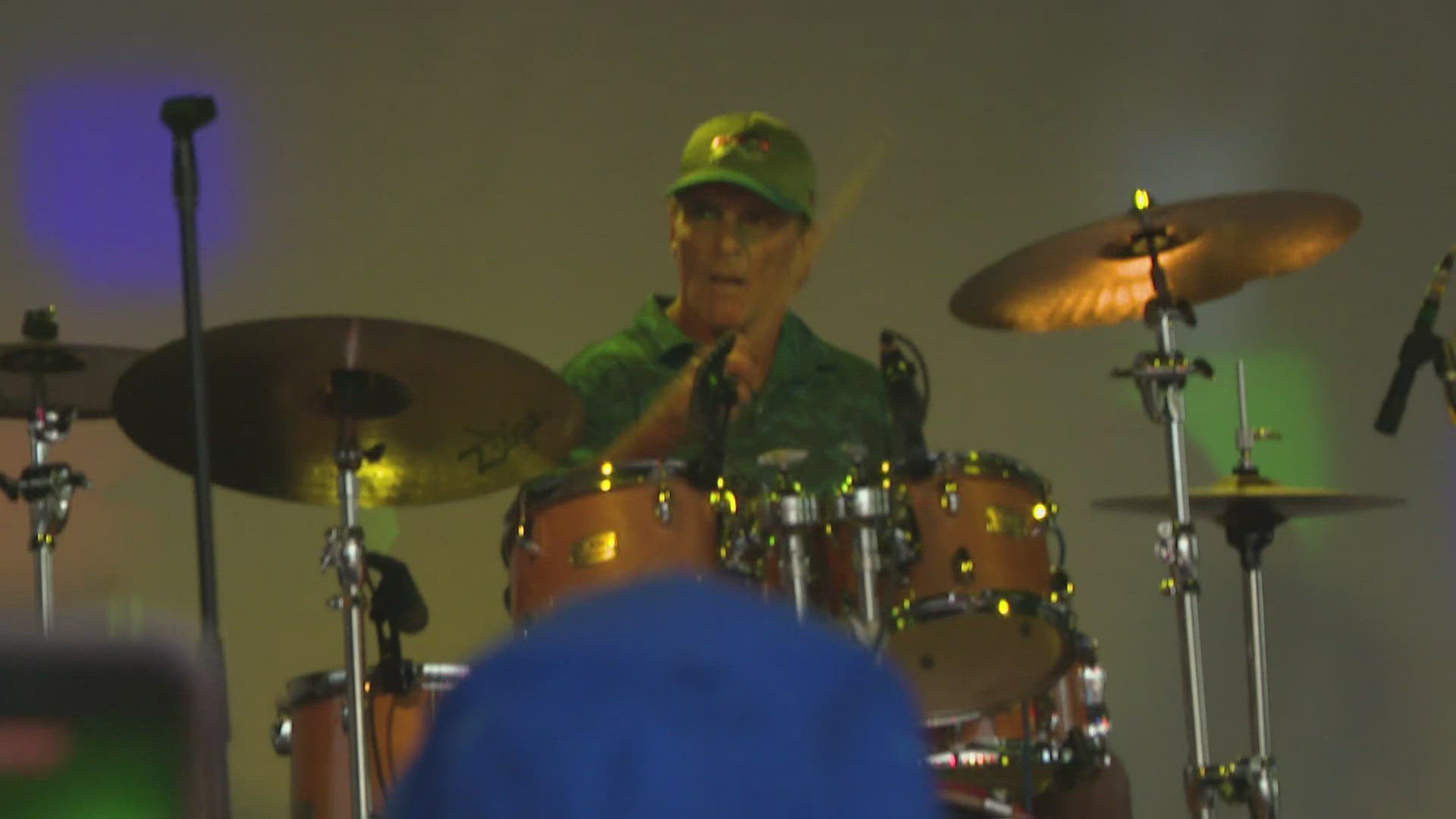 Doug Flutie showcased his drumming skills at the inaugural Bills Alumni music festival.