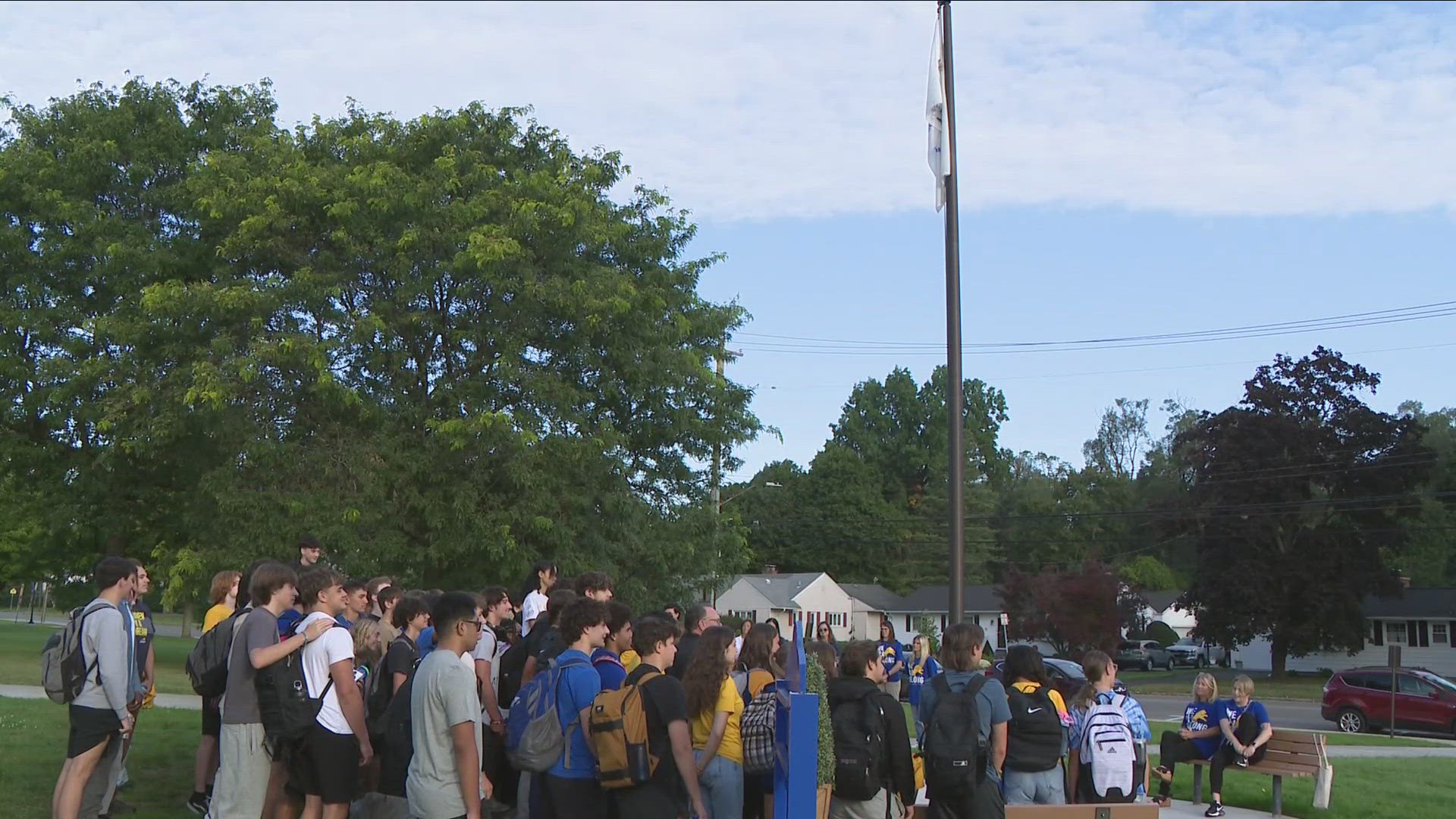 Suicide Prevention Awareness Month flag raising at Lockport Highschool 9/19/24