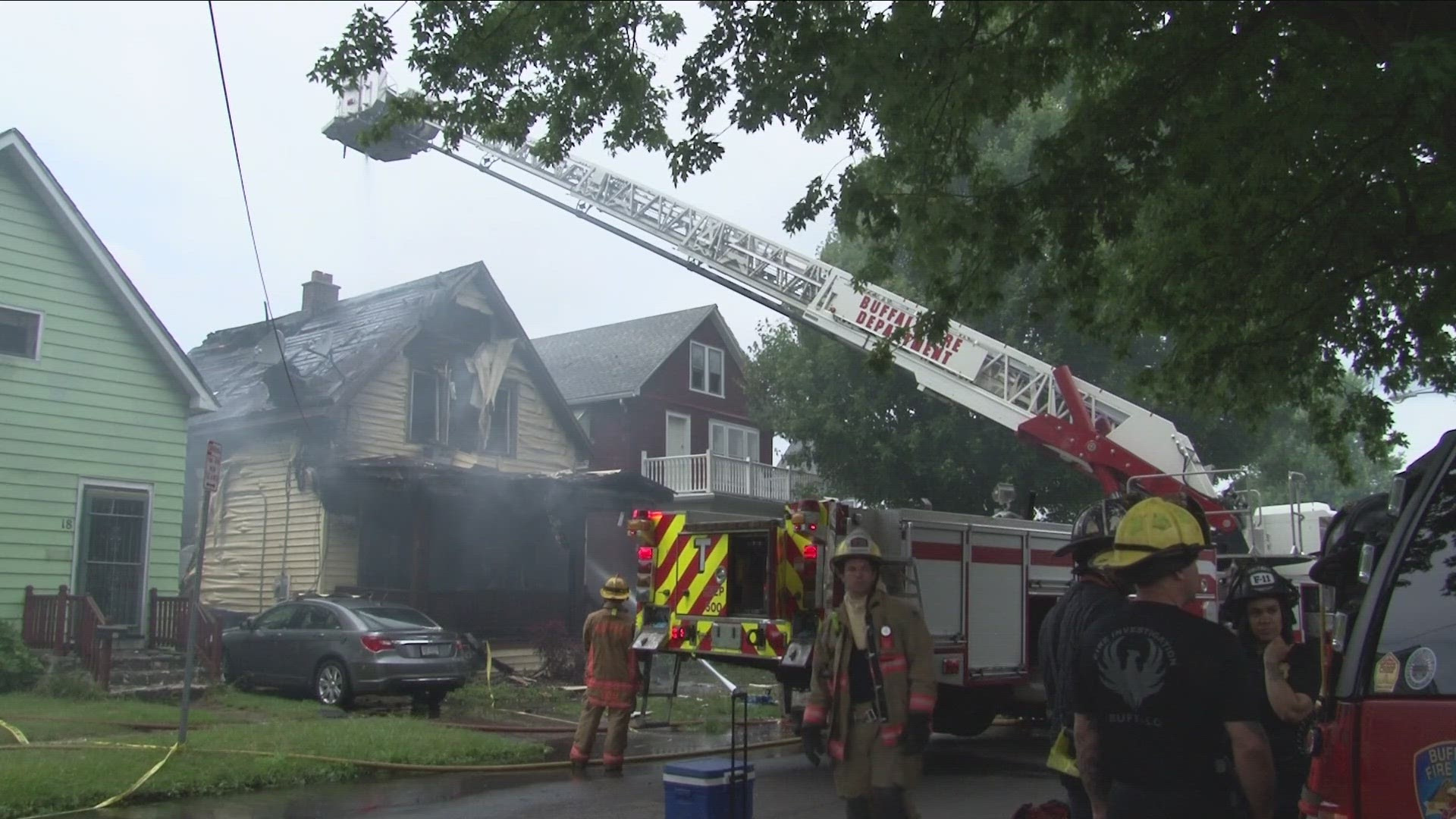 Buffalo Fire personnel were called to 22 Troupe Street around 1:30 p.m. Sunday, after a fire began on the first floor.