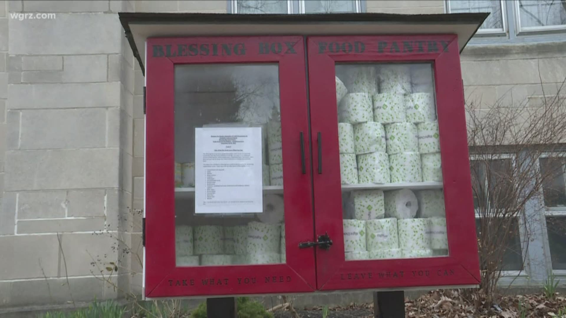 Parkside Lutheran's "blessing box" usually has food inside but that's been replaced with a different essential.
