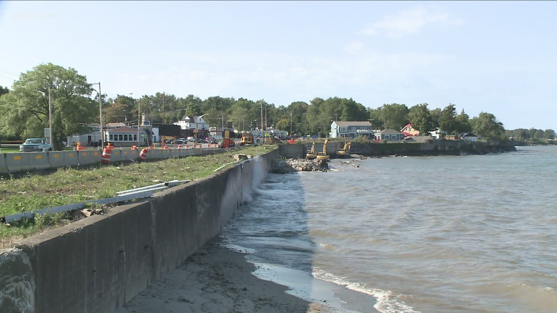 The new structure will provide protection to Route 5 from Lake Erie waves.