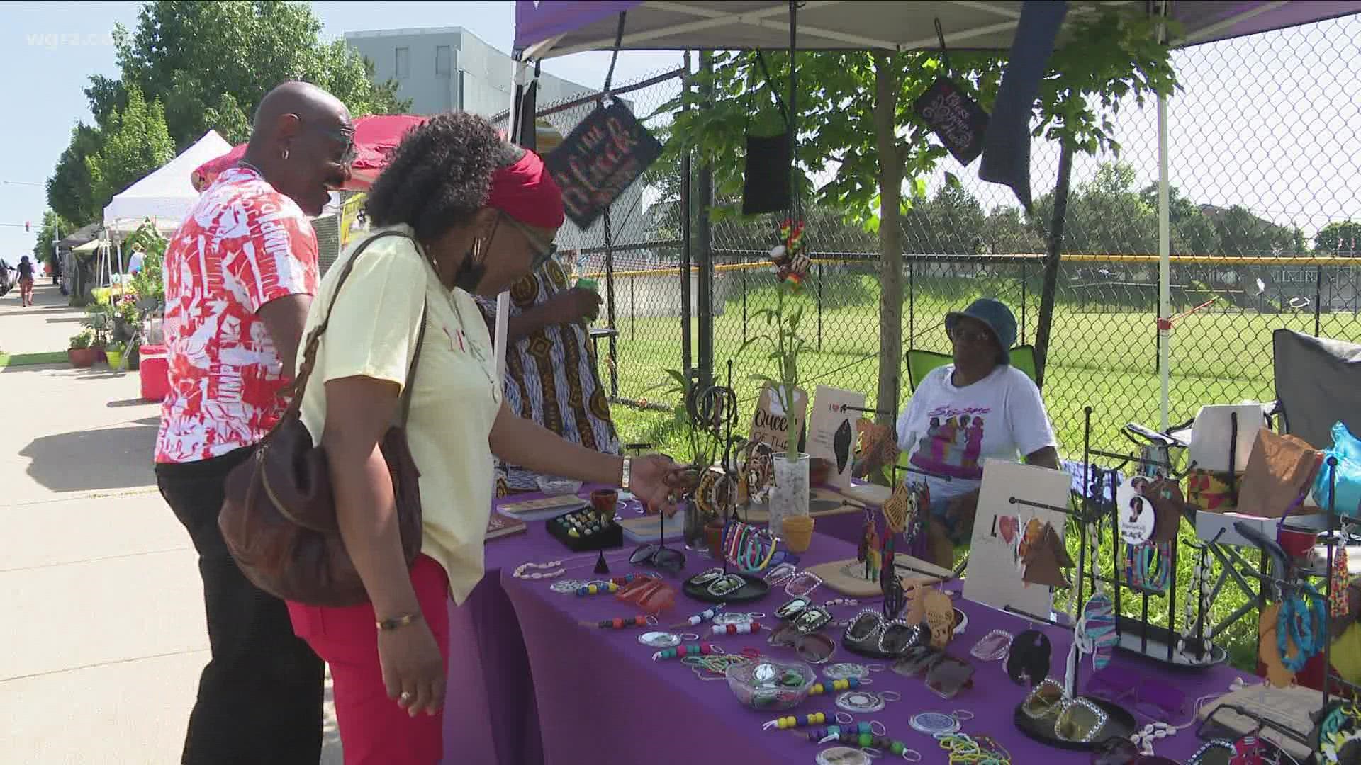 The vendor and farmer's market also offers music and entertainment, exercise and mental health counseling.