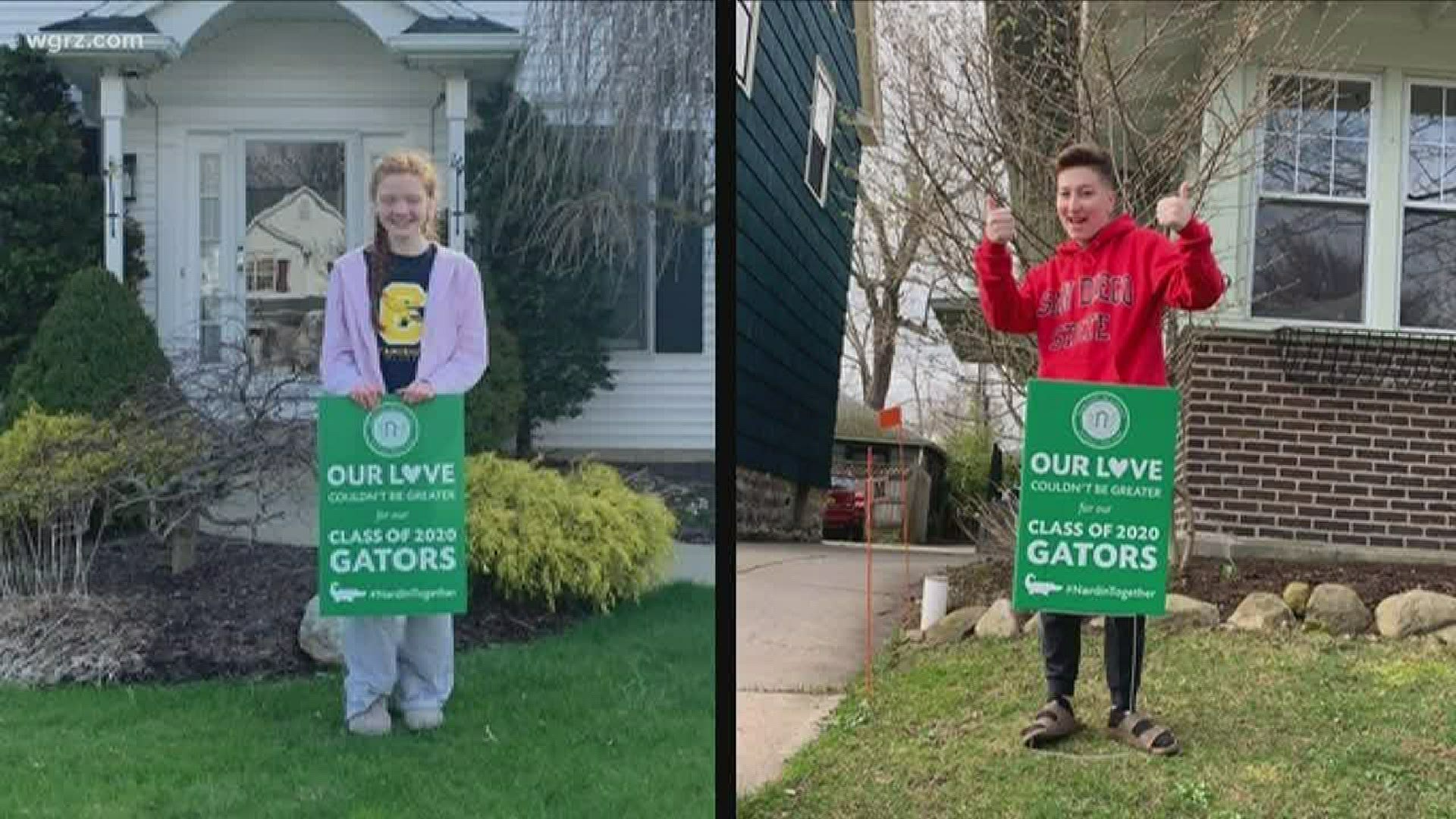 Teachers and staff at Nardin Academy surprised members of its class of 2020 with lawn signs