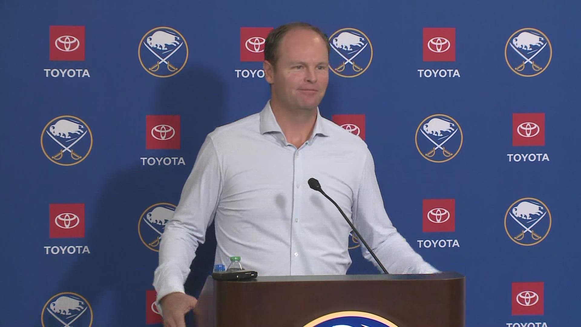 Buffalo Sabres GM Kevyn Adams discusses training camp, signing contract extension