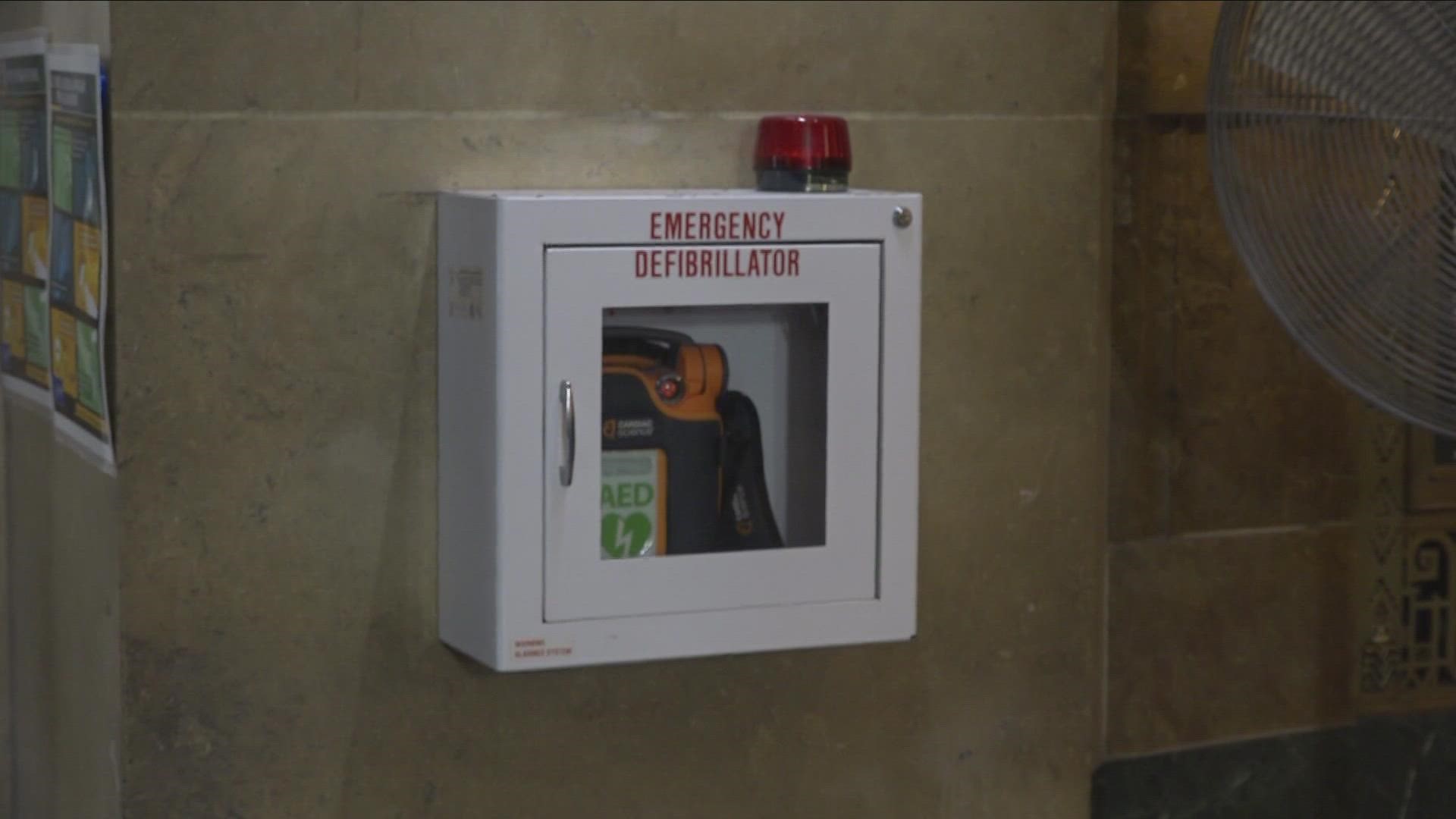 THERE'S ONLY ONE DEFIBRILLATOR IN CITY HALL AND IT'S LOCATED ON THE FIRST FLOOR. NOW... BOLLMAN IS PUSHING FOR ONE ON EVERY* FLOOR.