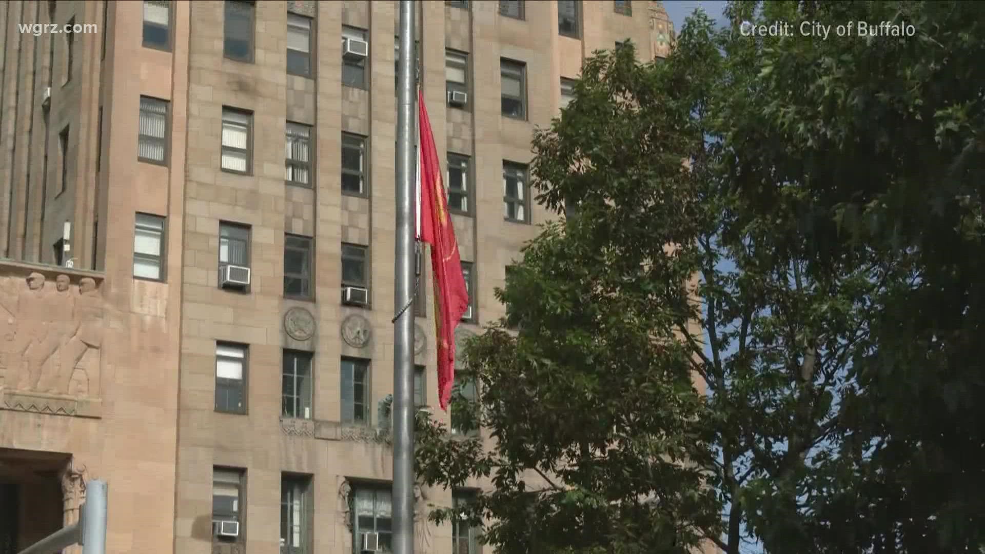 The Burmese flag was raised outside Buffalo City Hall this weekend marking the advent of Democracy in the country 33 years ago this month.