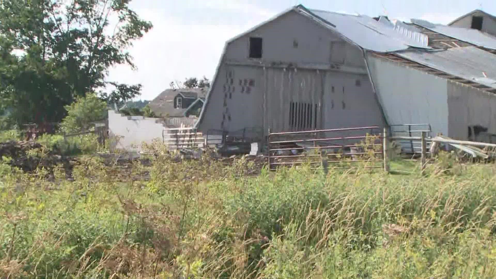 sam marlett her family just became owners of this barn a year ago. sam says she thought it was just another thunderstorm rolling through around 10:45 this morning