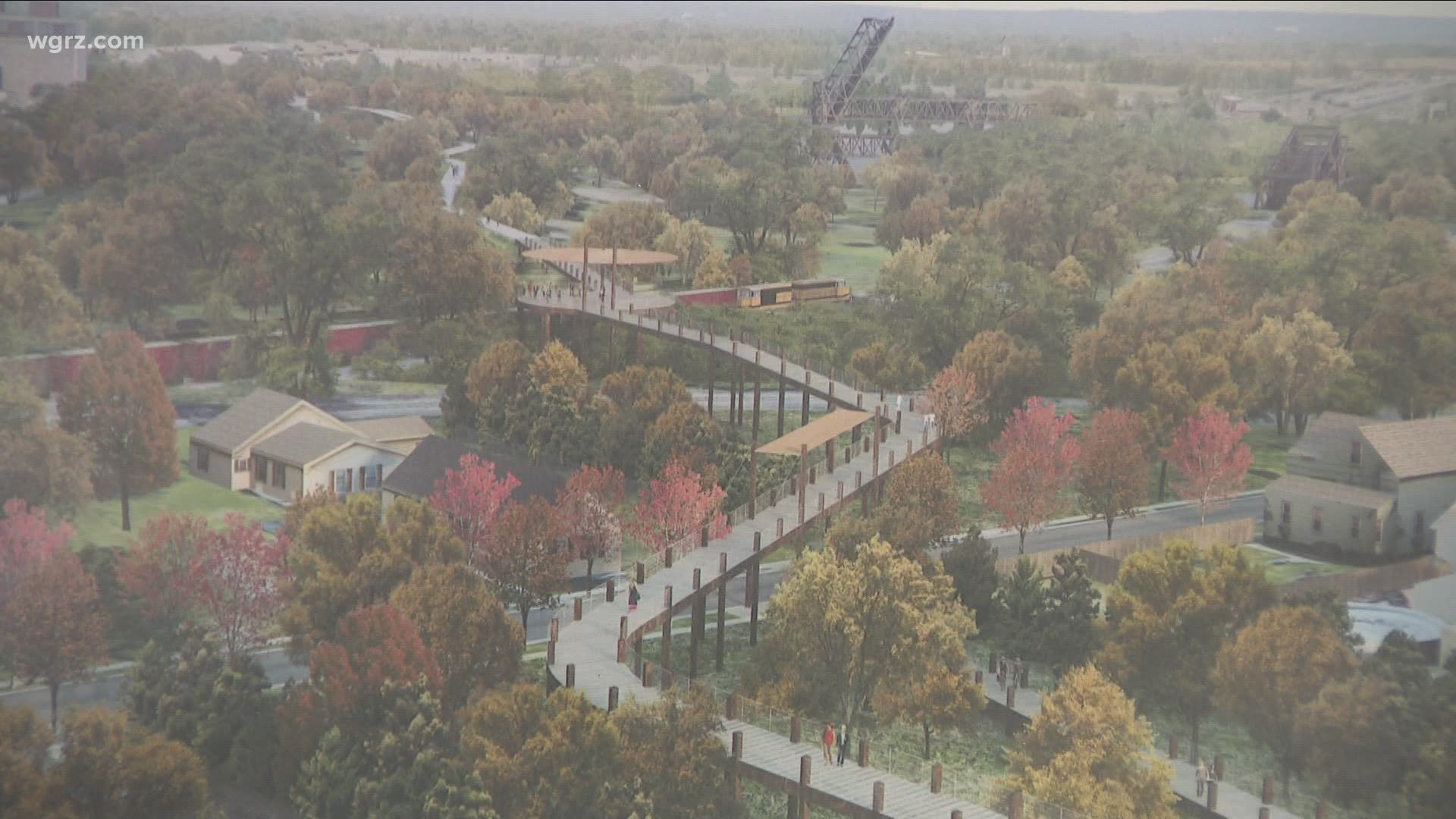 Concept designs for proposed nature trail and greenway along railroad corridor