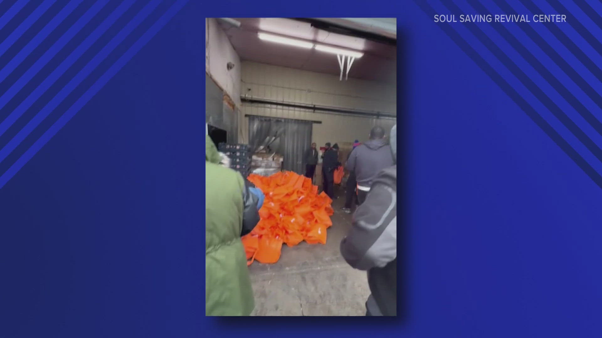 Volunteers with the Soul Saving Revival Center gave away more than 500 turkeys and warm clothing to residents on Buffalo's East Side.