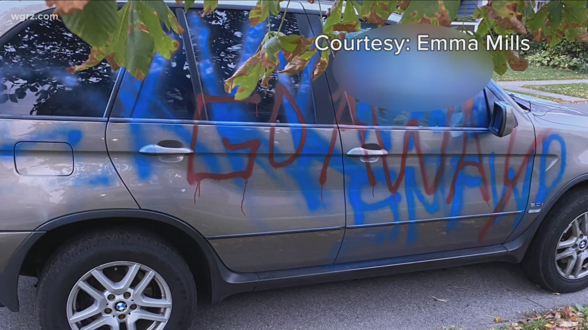 Car vandalized with racist graffiti