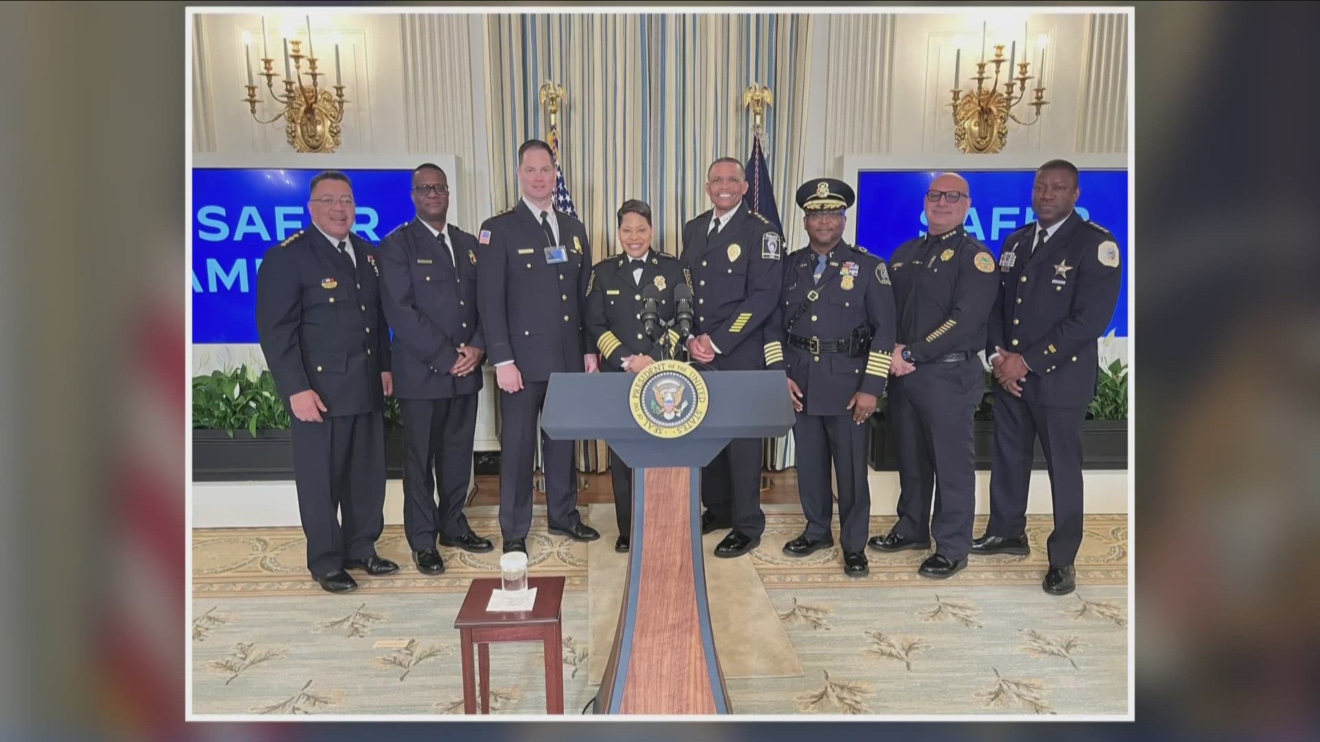 Commissioner Joseph Gramaglia and seven other police commissioners joined President Biden for a round table discussion on successful tactics to lower violent crime.