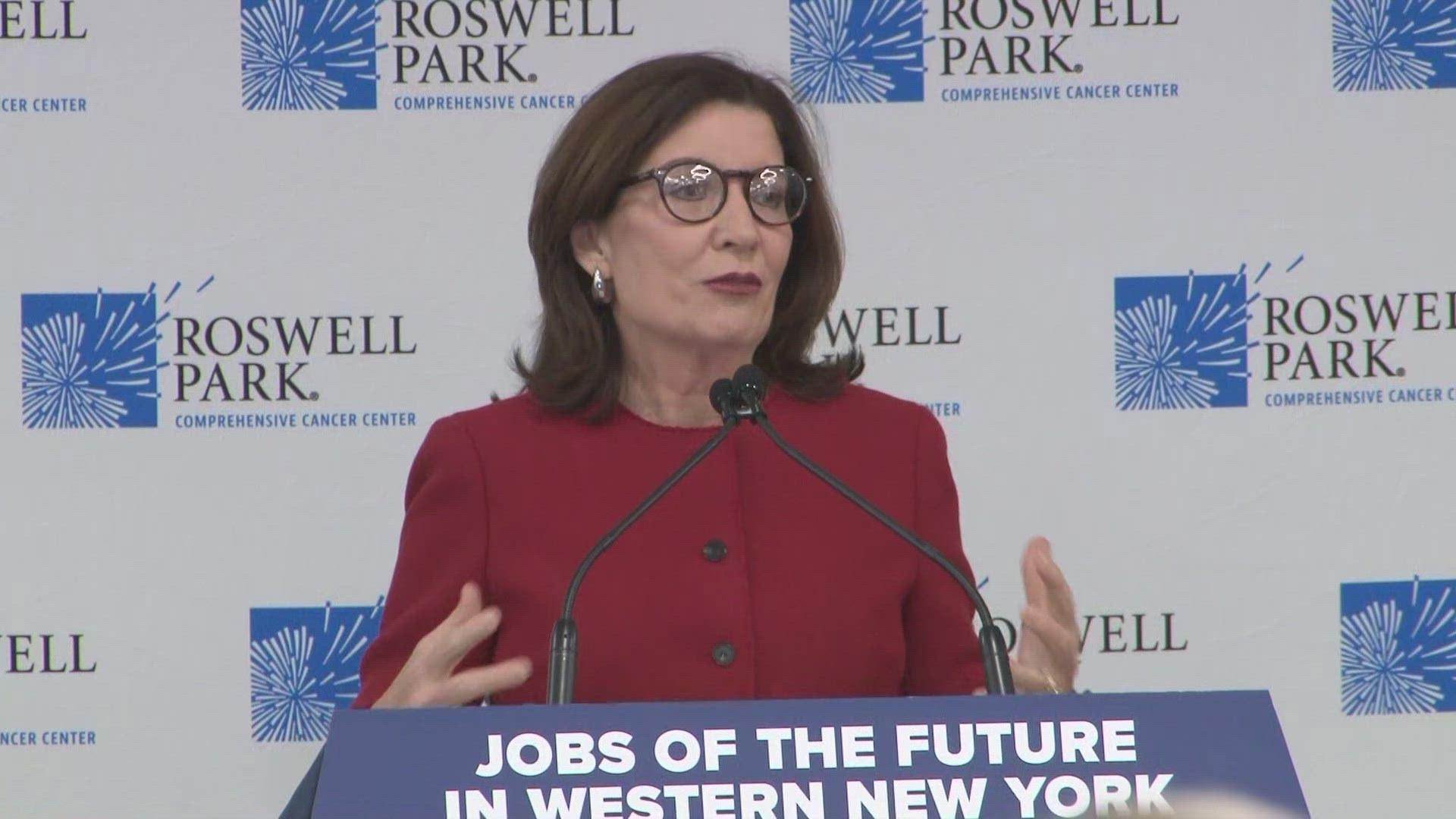 NYS Gov. Kathy Hochul makes a healthcare announcement in Buffalo at Roswell 12/16/24