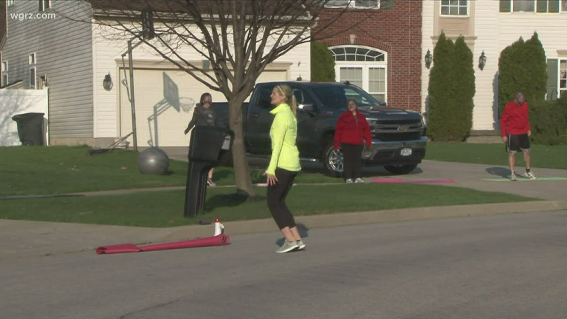 Neighbors gather in Lancaster for an outdoor fitness class