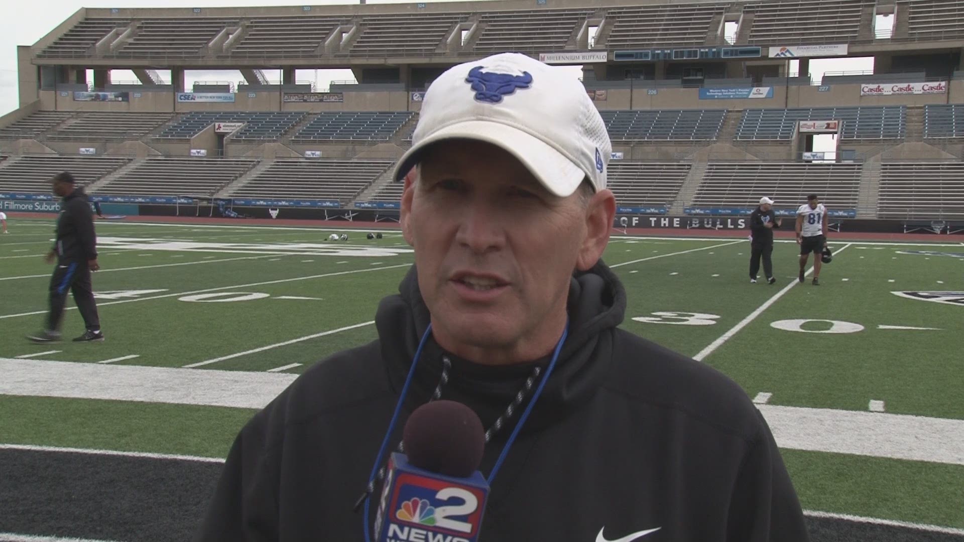The UB Bulls discuss how they feel about having the chance to become bowl eligible with a win over Akron Saturday.