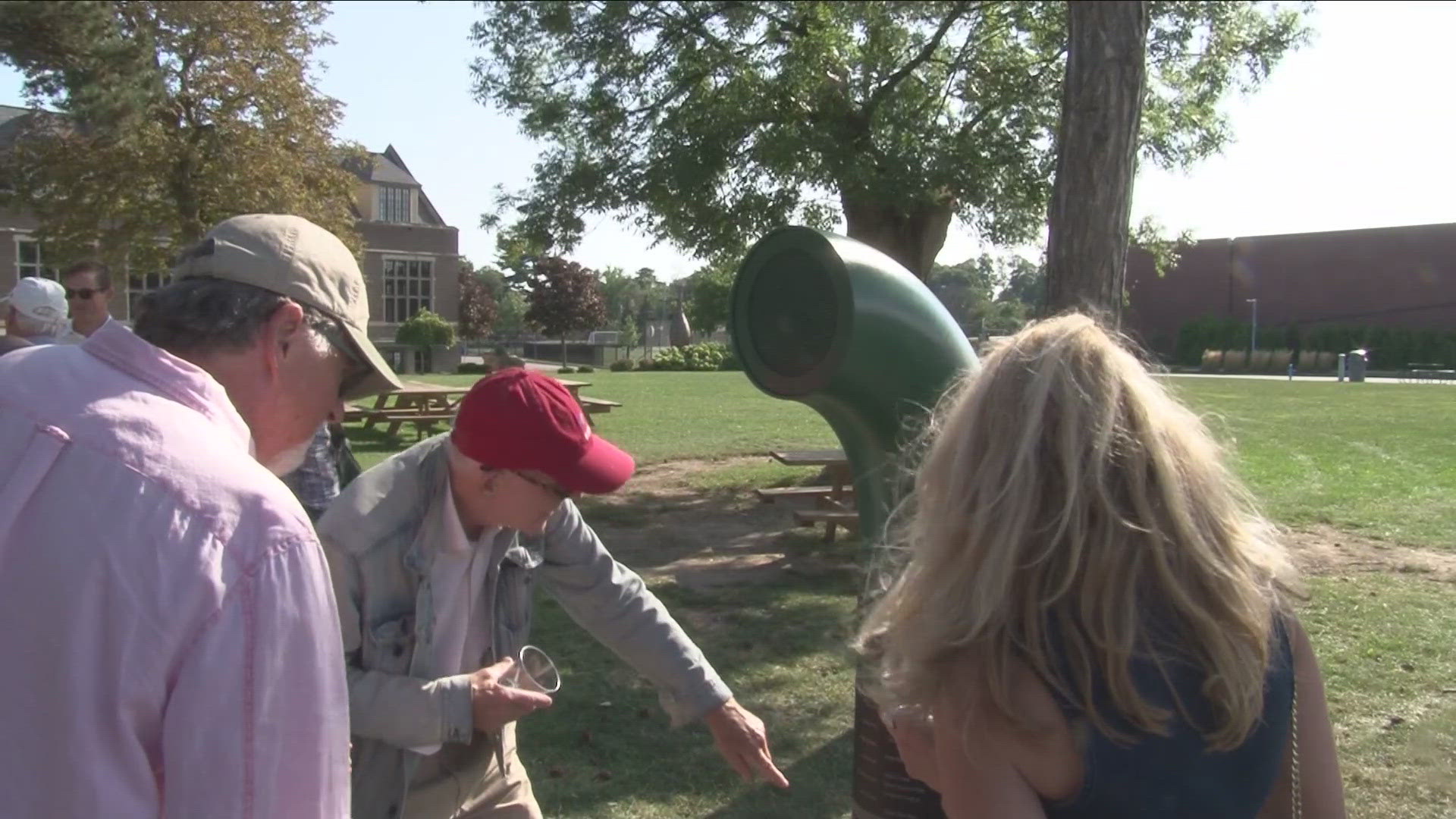 A new public art installation at the Nichols School allows people to listen to poetry and music outdoors and for free.