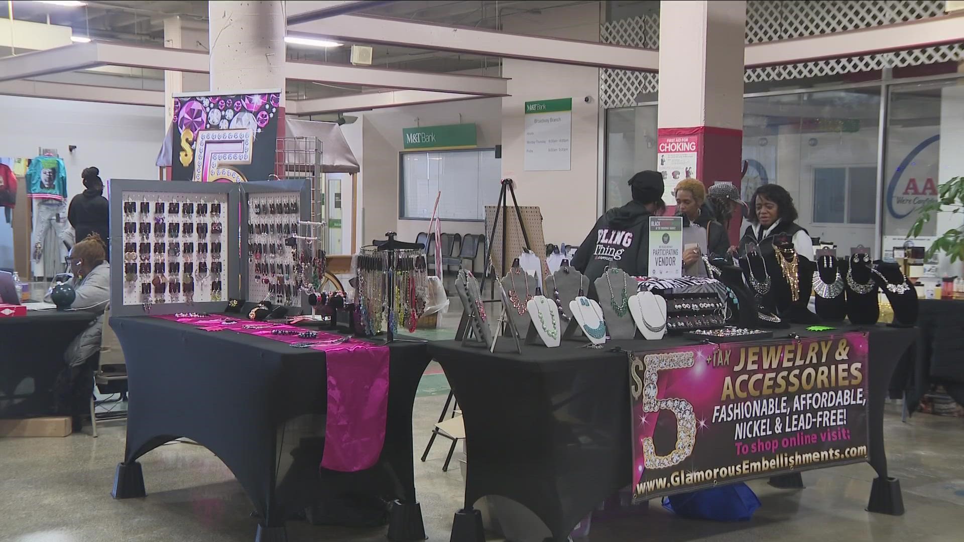 Every Saturday this month you will find Buy Black Buffalo retail vendors. Nearly 2 dozen businesses have set up shop there.