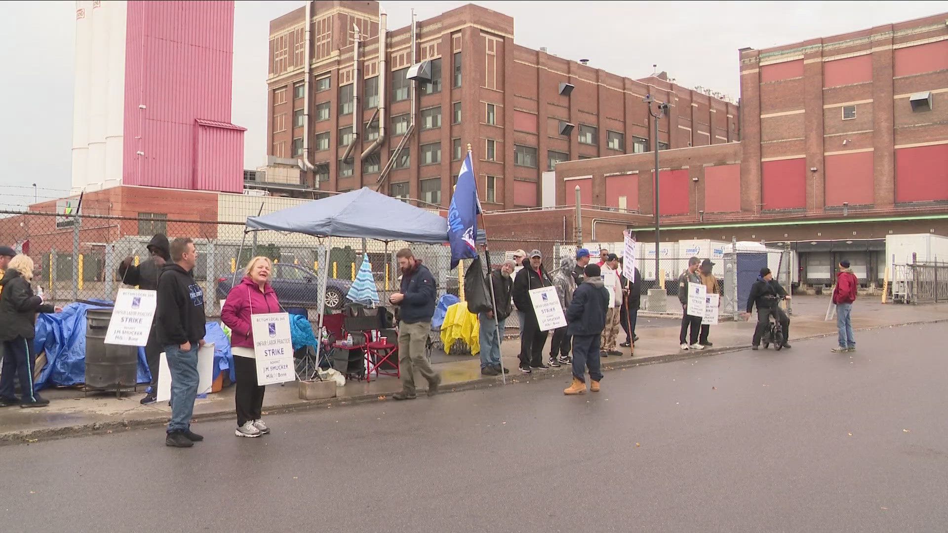 More than 150 workers at the J-M Smucker Milkbone plant are on strike