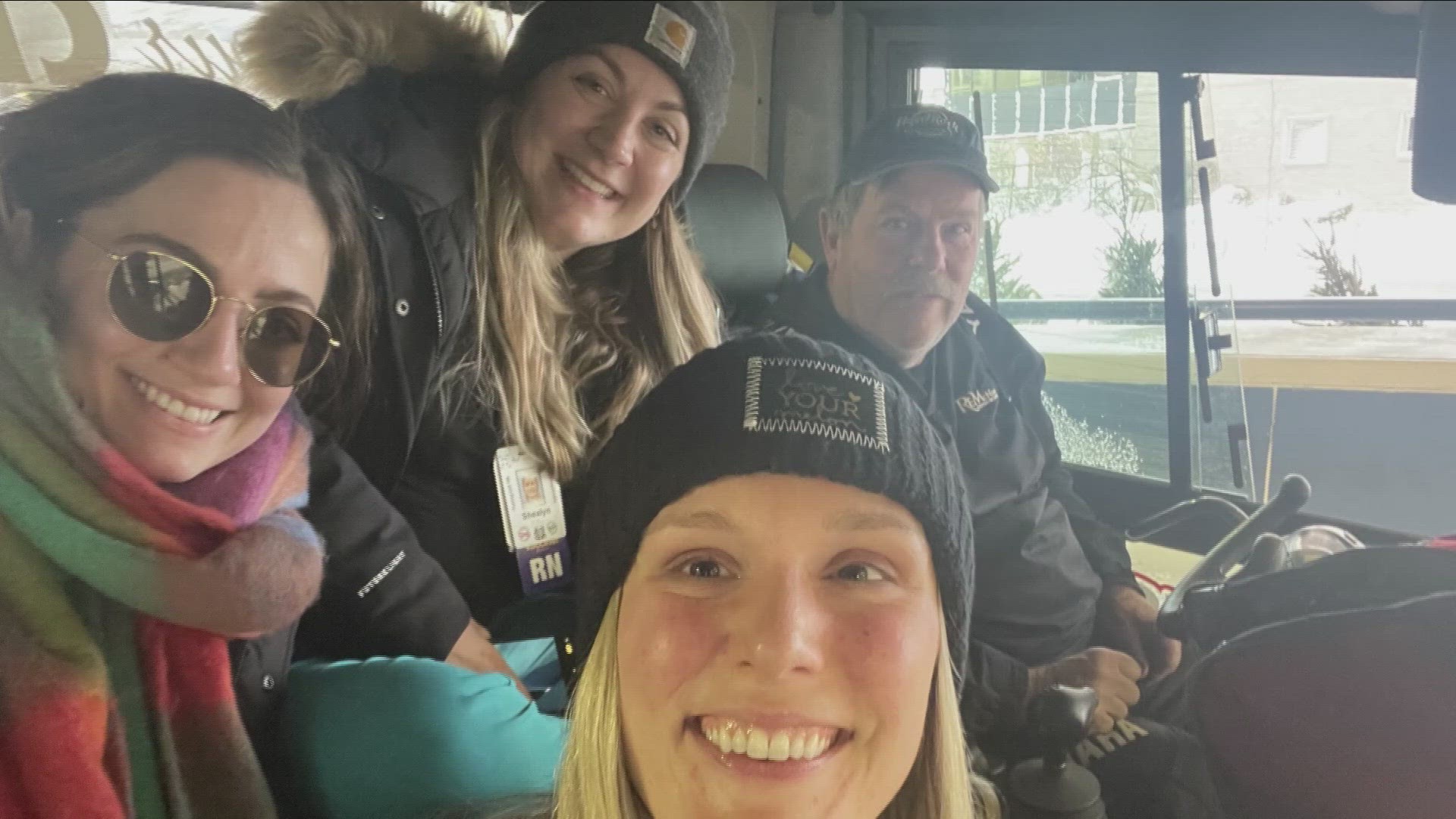 local snowmobile clubs transporting hospital nurses and others to destinations and safety during the December 2022 Blizzard.