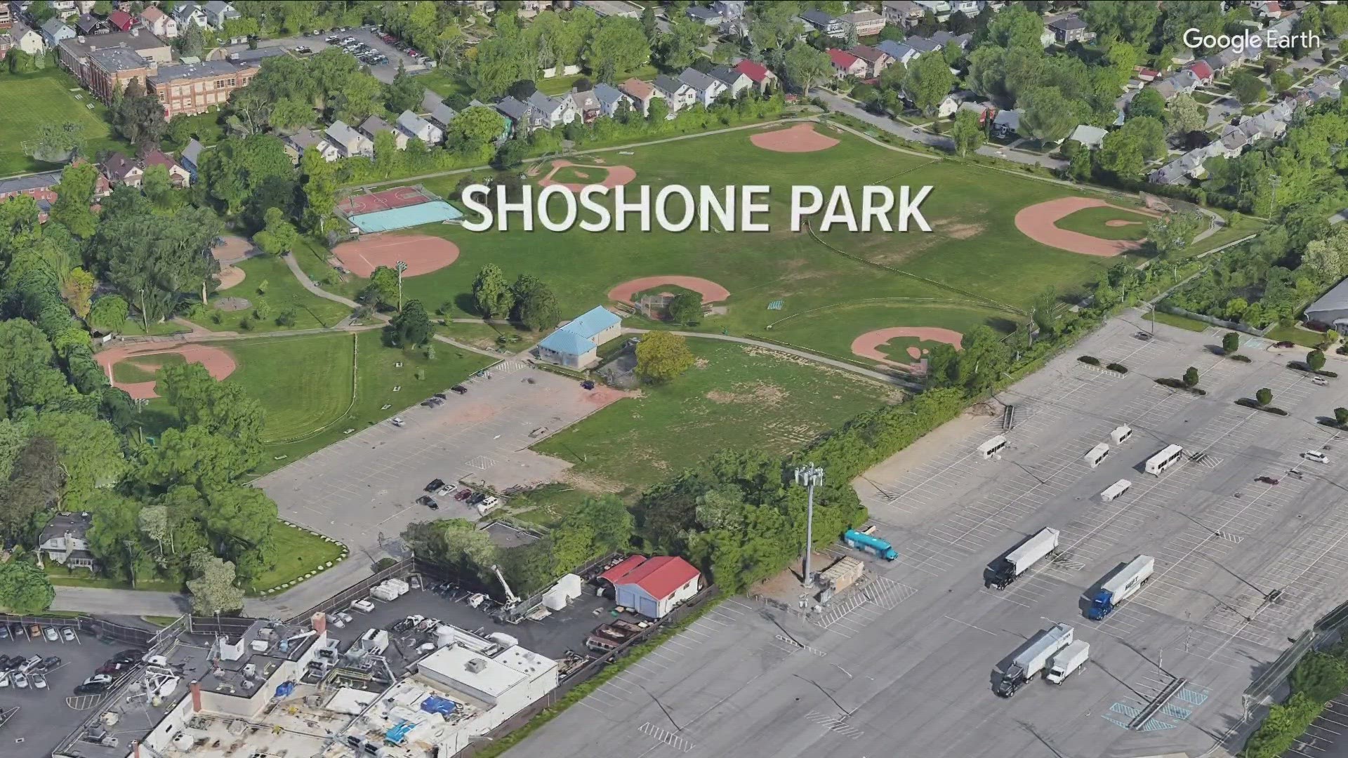 A new fieldhouse is in the works for a grassy area between two parking lots at Shoshone Park, near where a pool used to be.