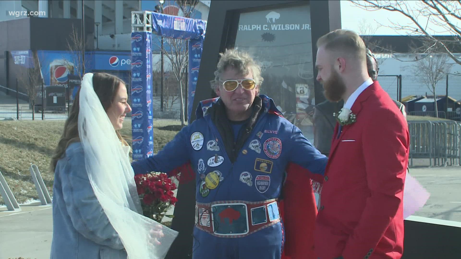 Bills Mafia has been showing up to tailgate outside Highmark Stadium all day. Some fans are even finding a way to commemorate such an important game.