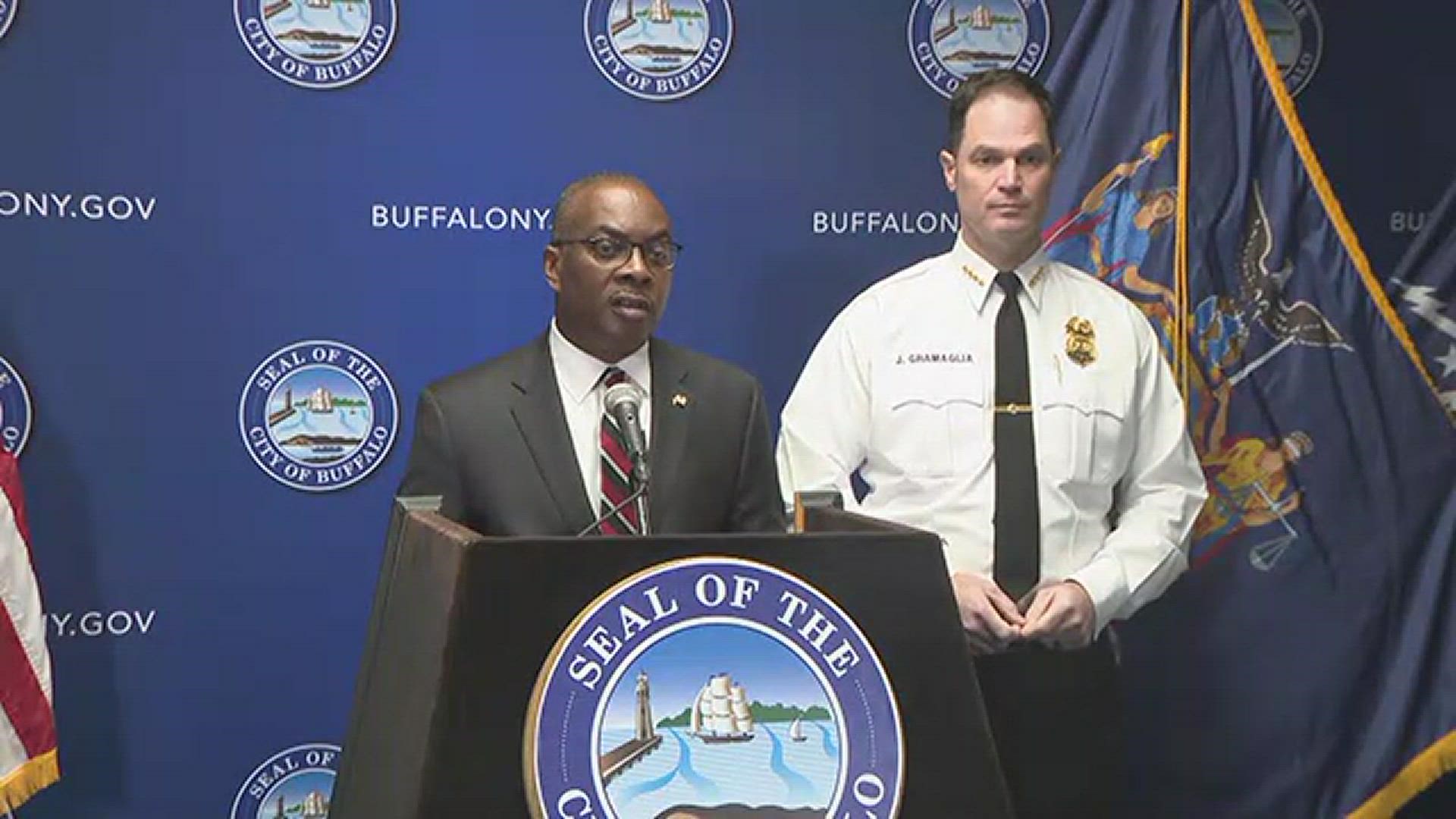Buffalo Mayor Byron Brown and Police Commissioner Joseph Gramaglia discuss police response to the blizzard.