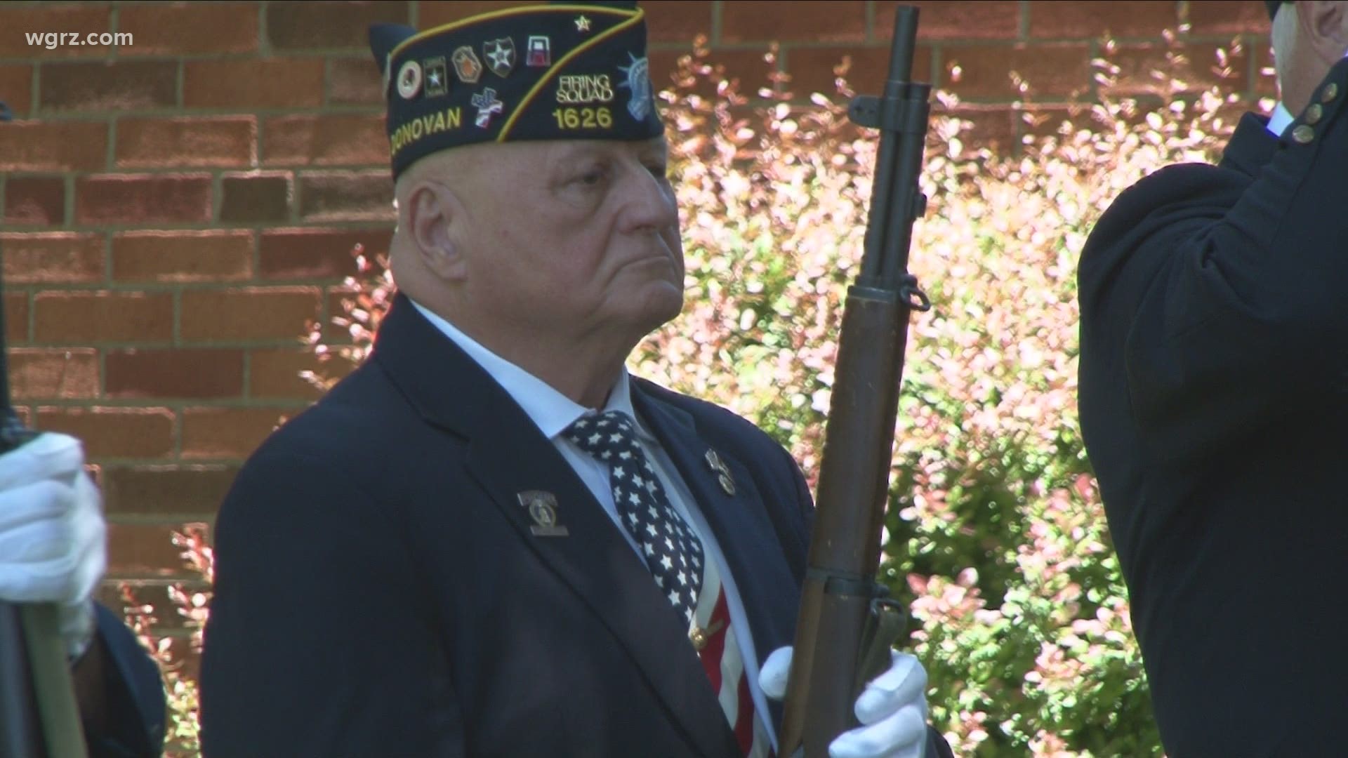 A wreath laying ceremony and 21-gun salute honored the men and women who have died while serving our country.