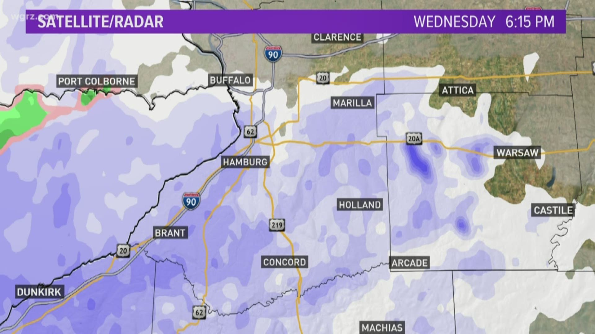 A winter weather advisory is in effect for S. Erie
Chautauqua, Cattaraugus and Wyoming Co. until tomorrow at 10 am.