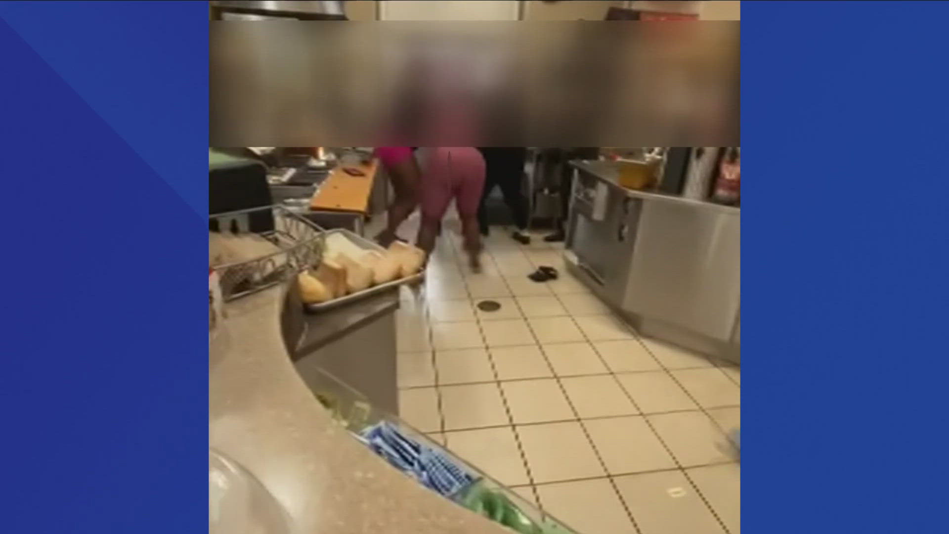 BRITTNEY ROBINSON AND BRIONNA HARRIS WERE CAUGHT ON CAMERA... GOING BEHIND THE COUNTER...  AT THE TIM HORTONS ON PINE AVENUE.