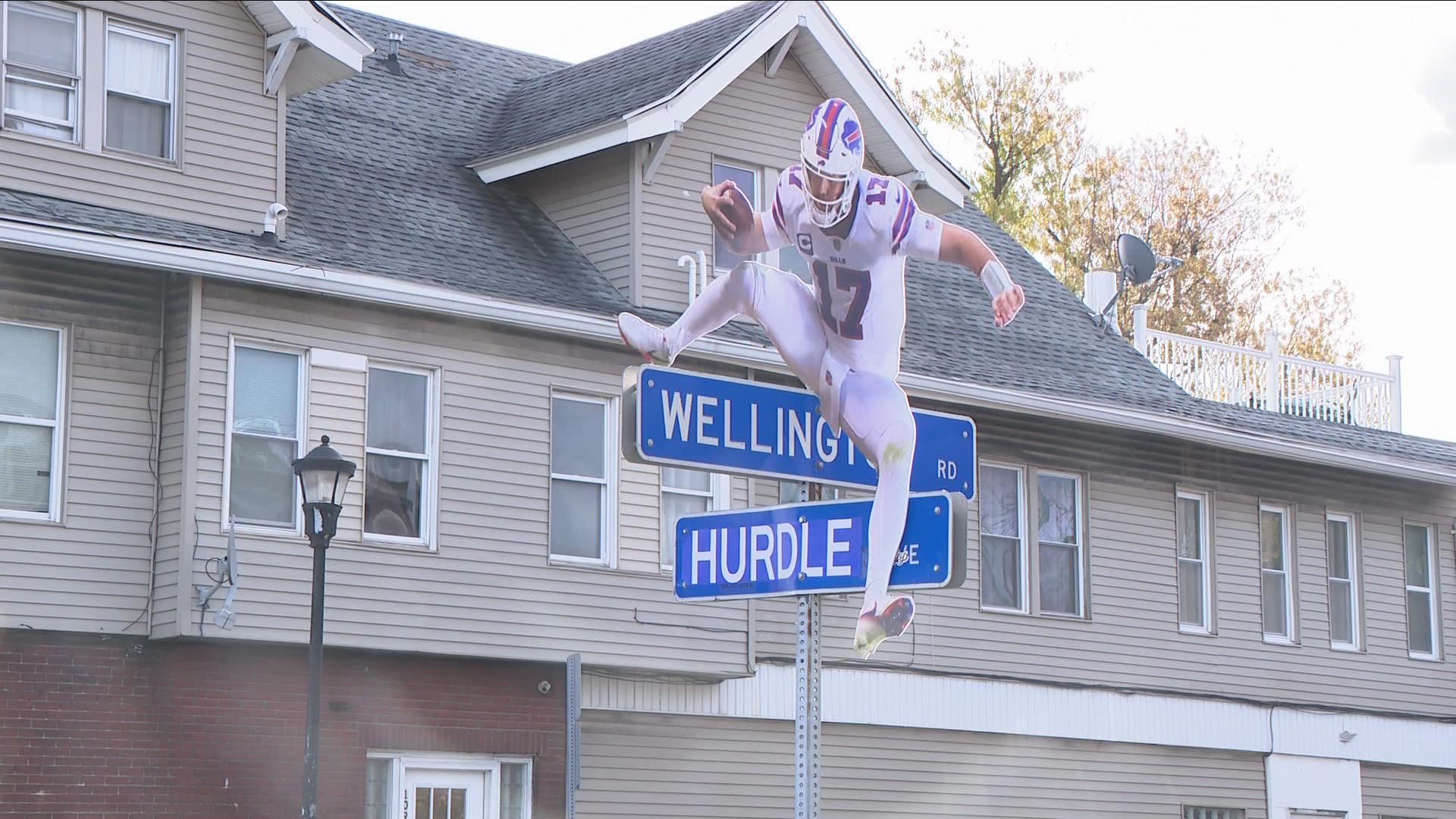 The Josh Allen 'Hurdle Ave' sign has been taken down, but a new one has  popped up to replace it 