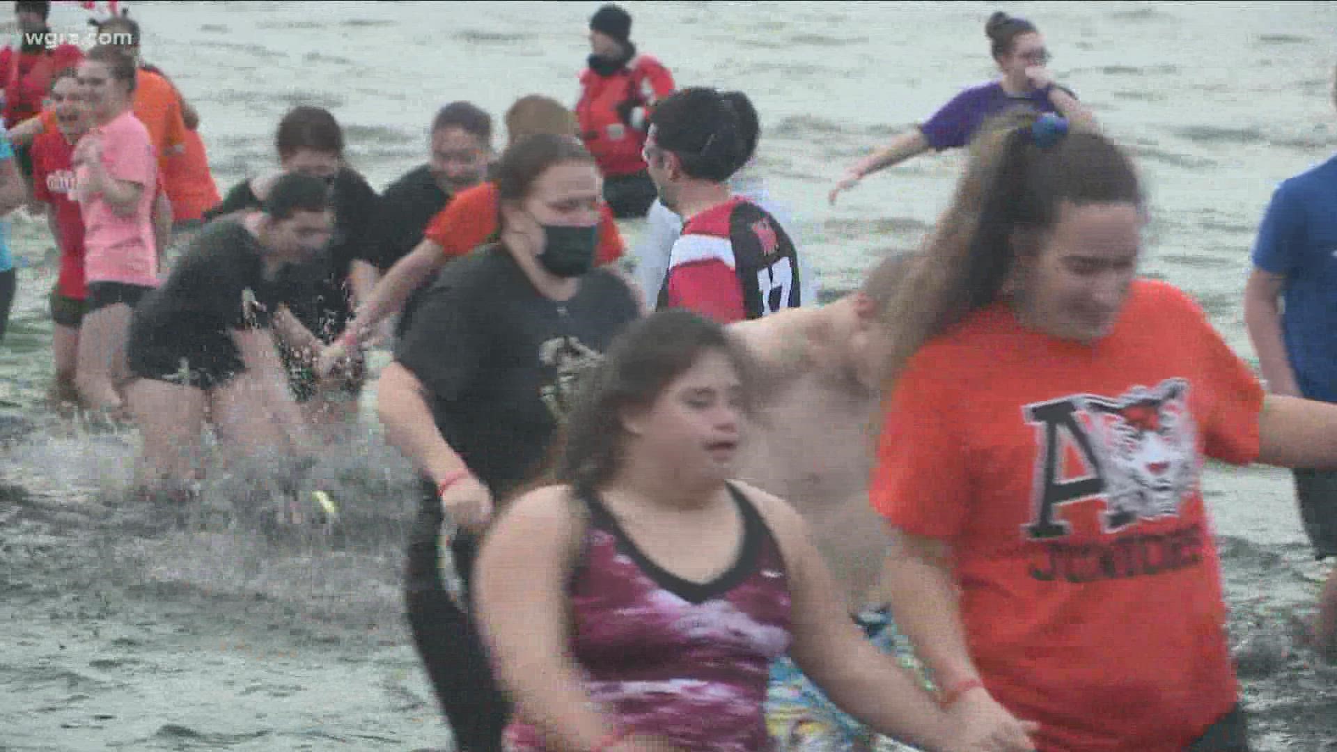 Hundreds of very brave souls are making a splash, all to support the Special Olympics.