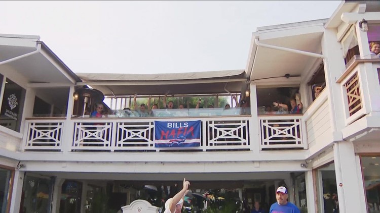 Bills Mafia gather at Hermosa Beach welcome party